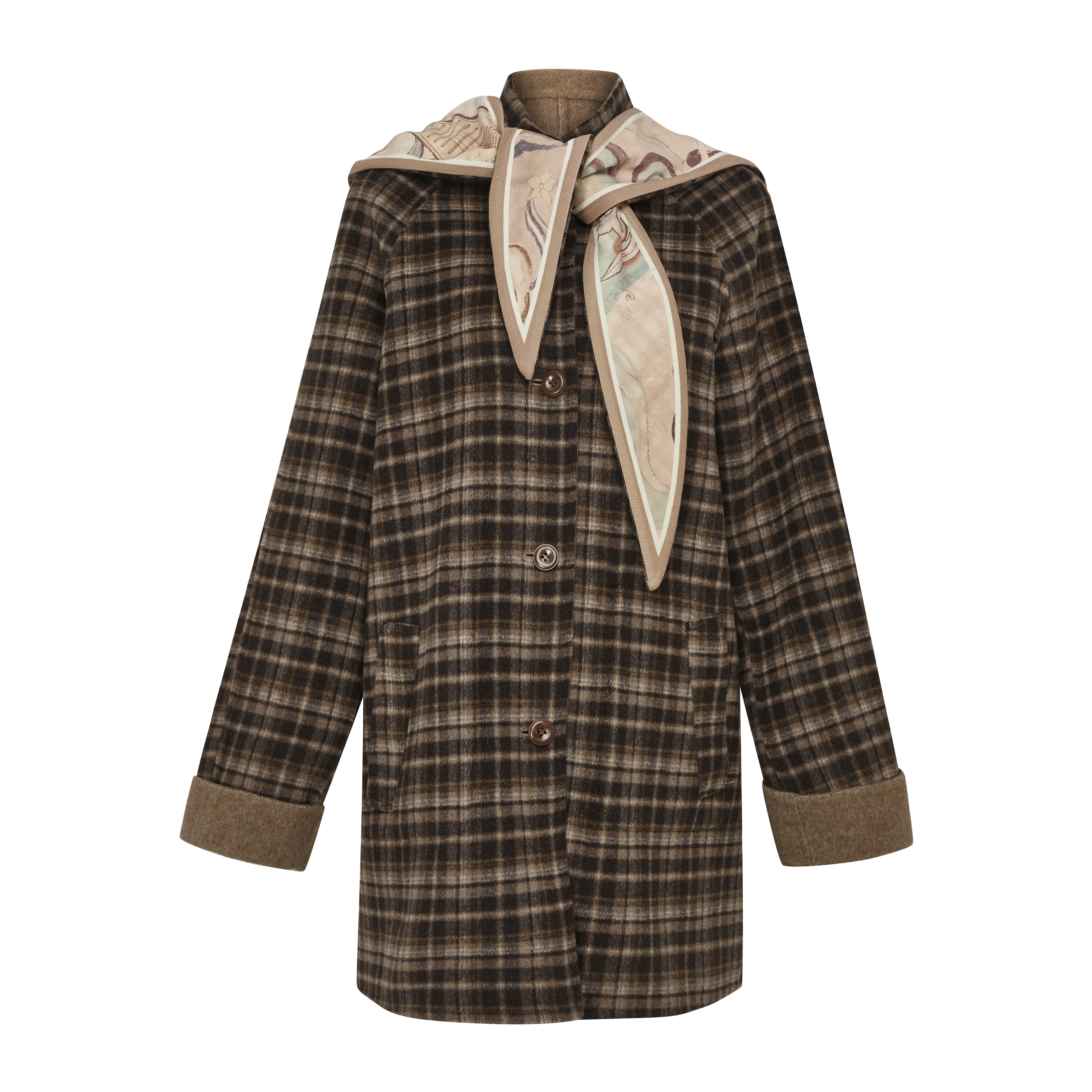 Casual Drop Shoulder Long Sleeve Woolen Coat-LYONSENS