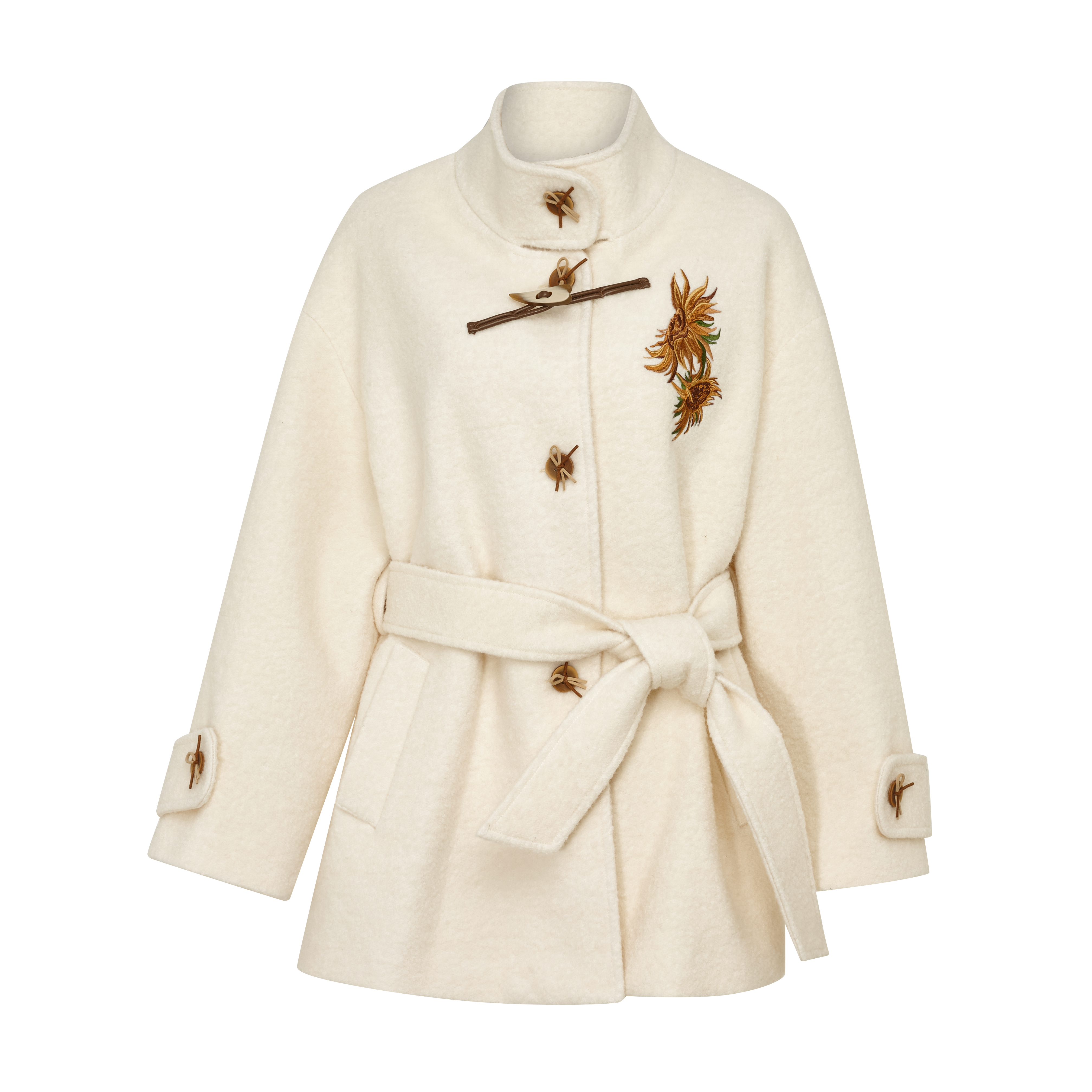 Casual Drop Shoulder Long Sleeve Woolen Coat-LYONSENS