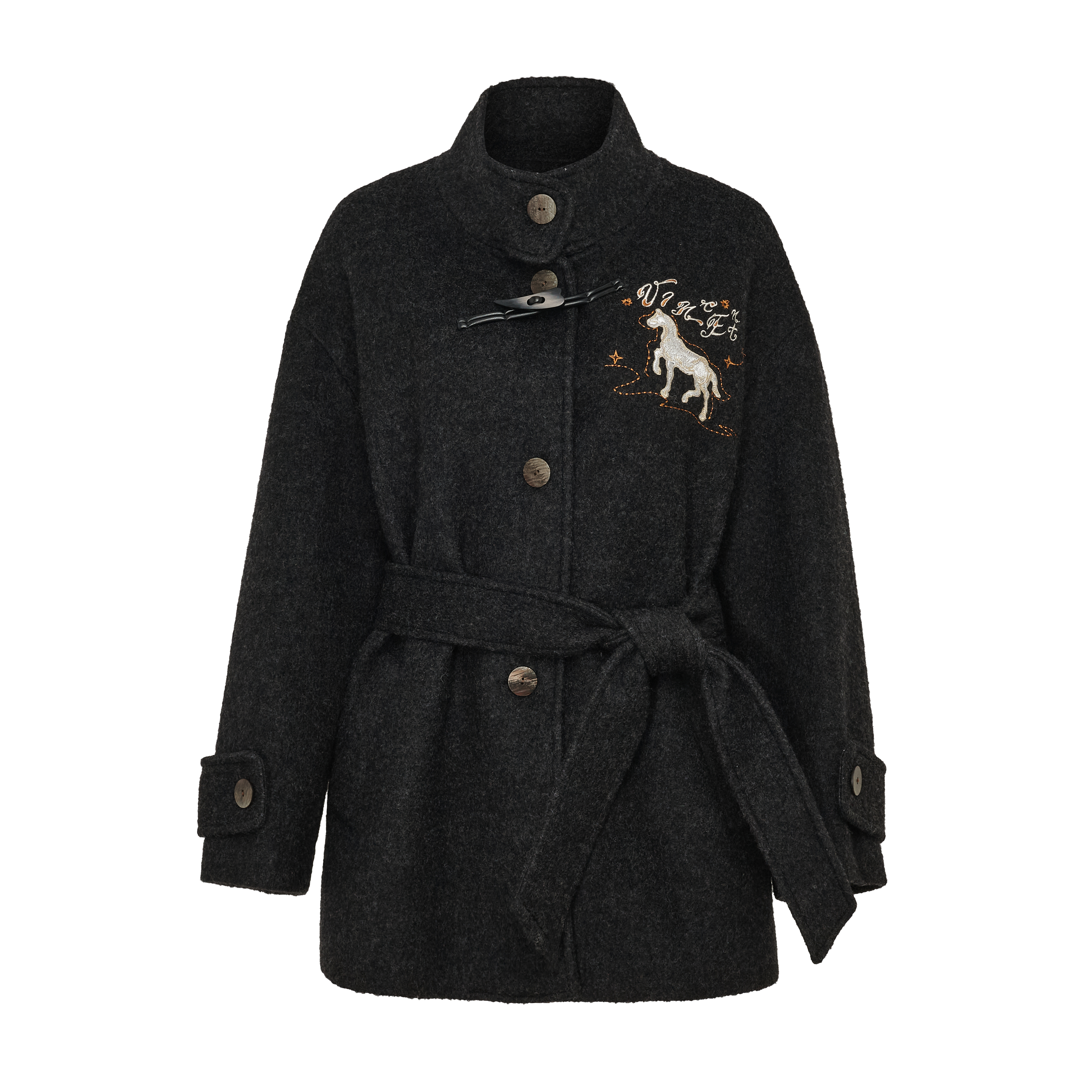 Casual Drop Shoulder Long Sleeve Woolen Coat
