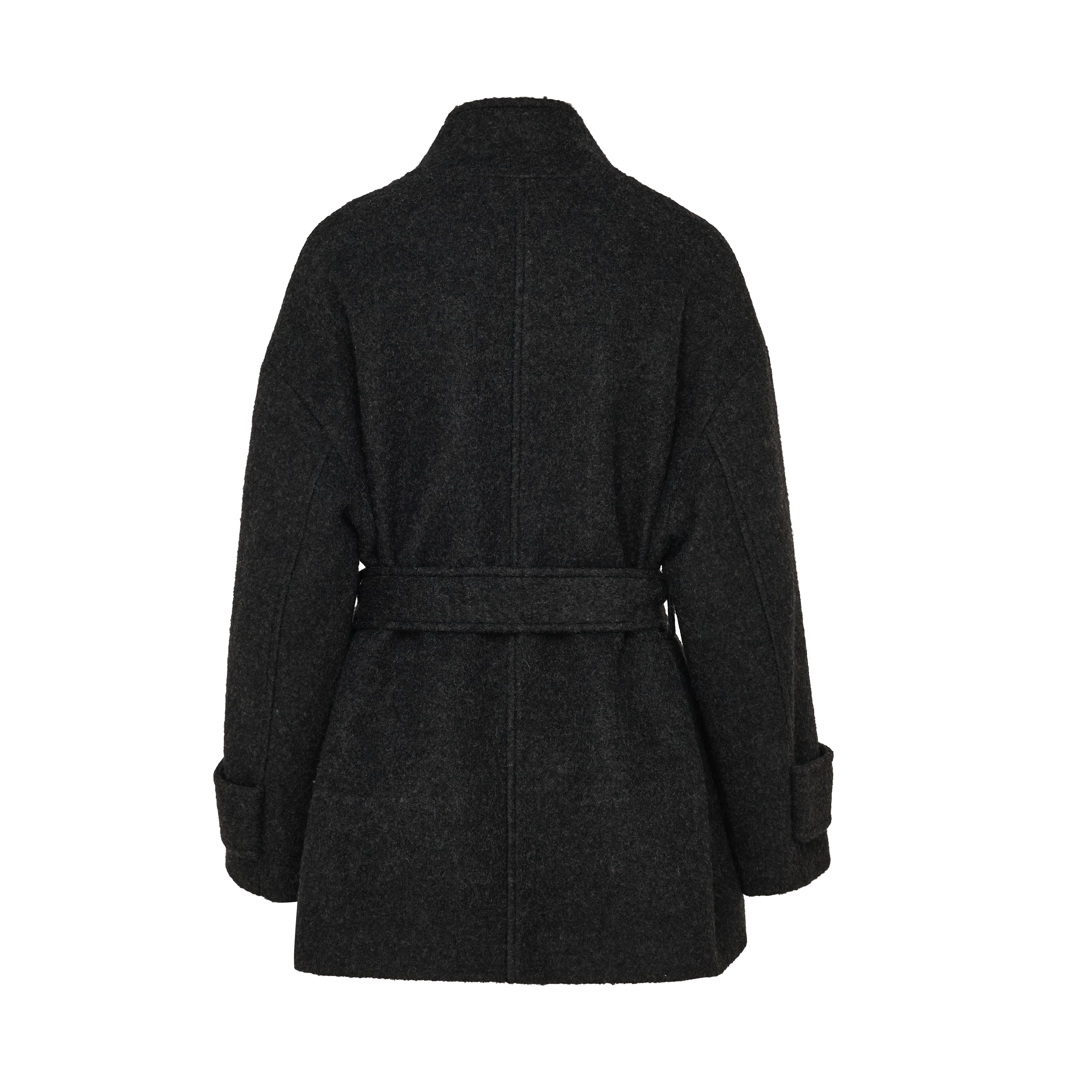 Casual Drop Shoulder Long Sleeve Woolen Coat