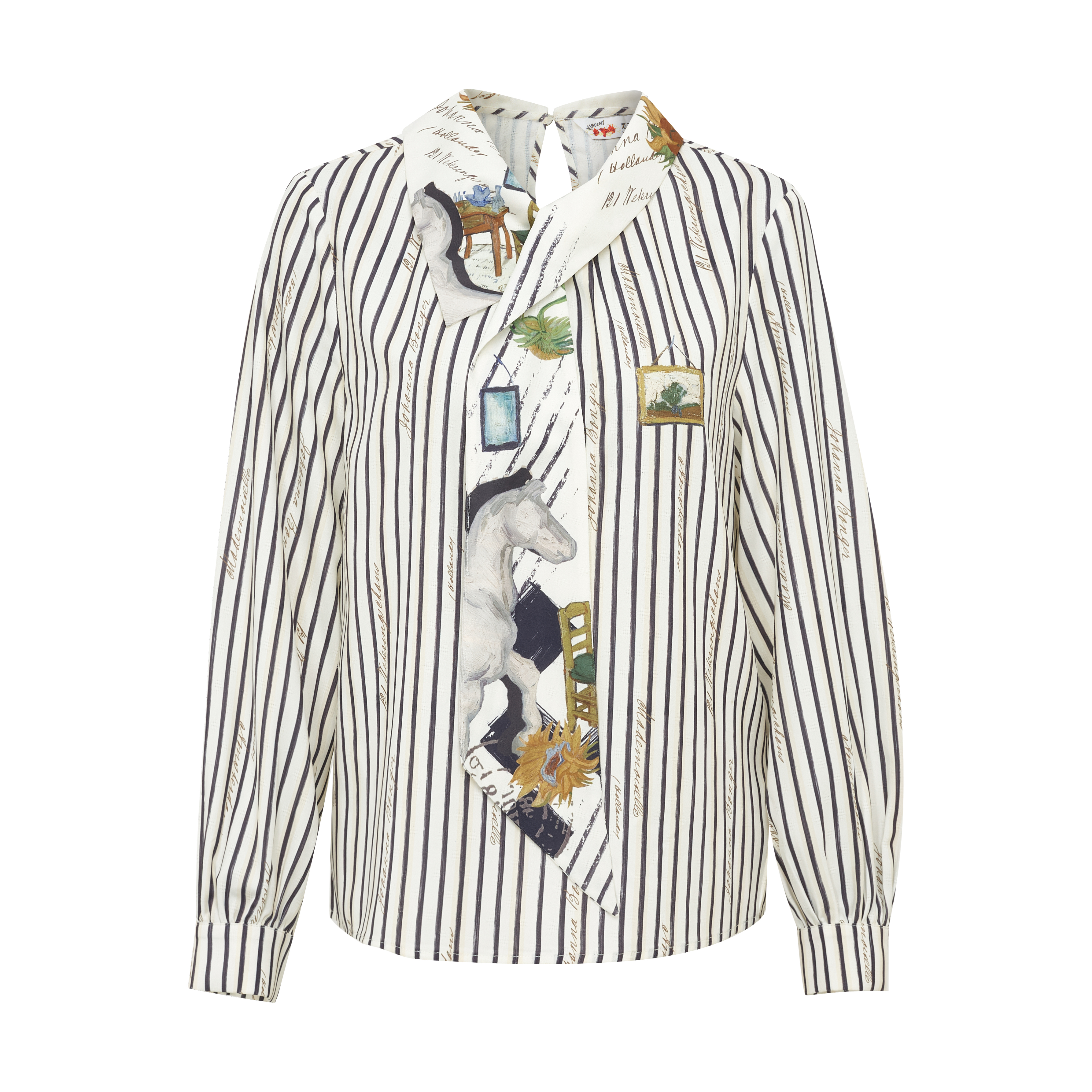 Floral Collar Cropped Shirt-LYONSENS
