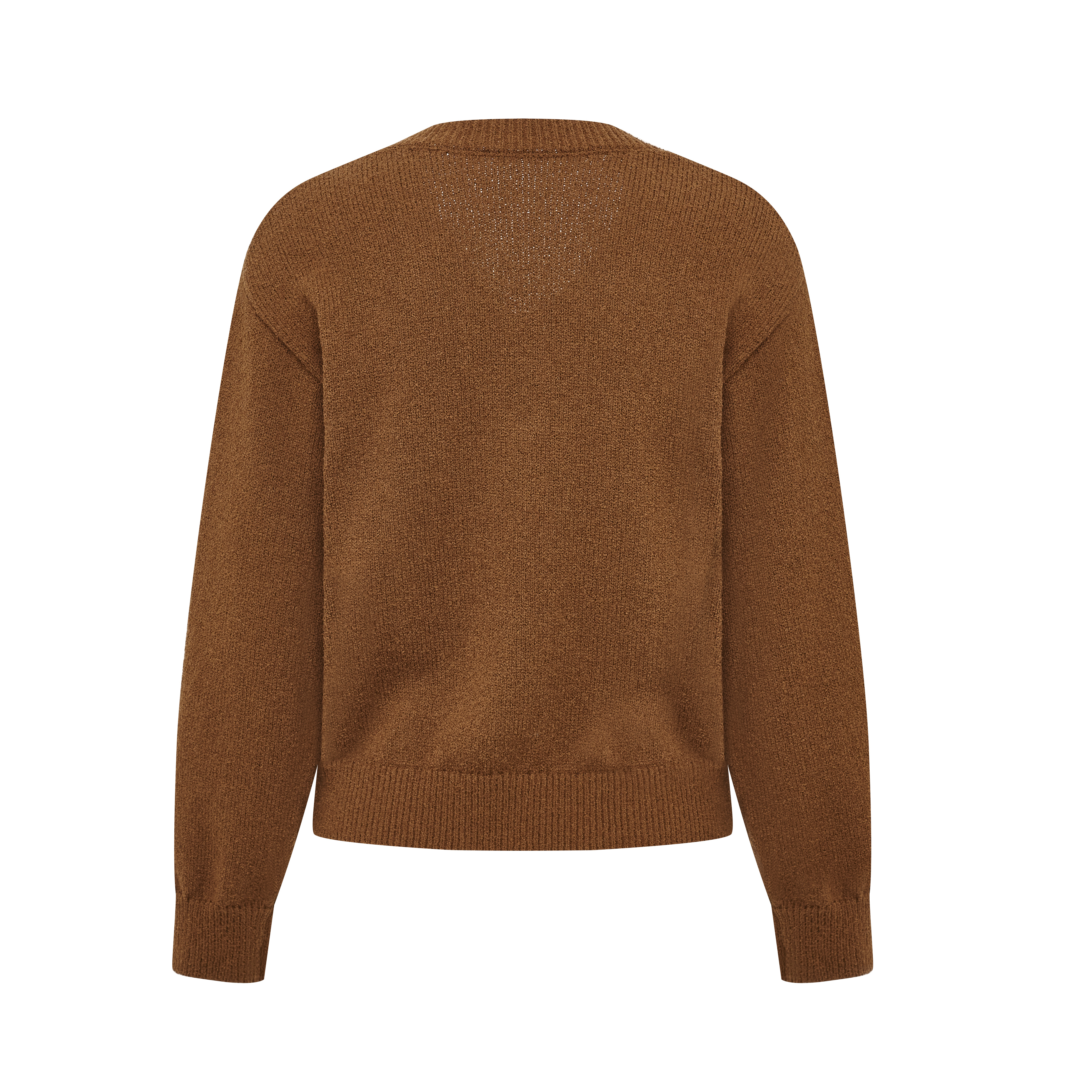 Floral Print Crew Neck Cropped Wool Knit Top-LYONSENS
