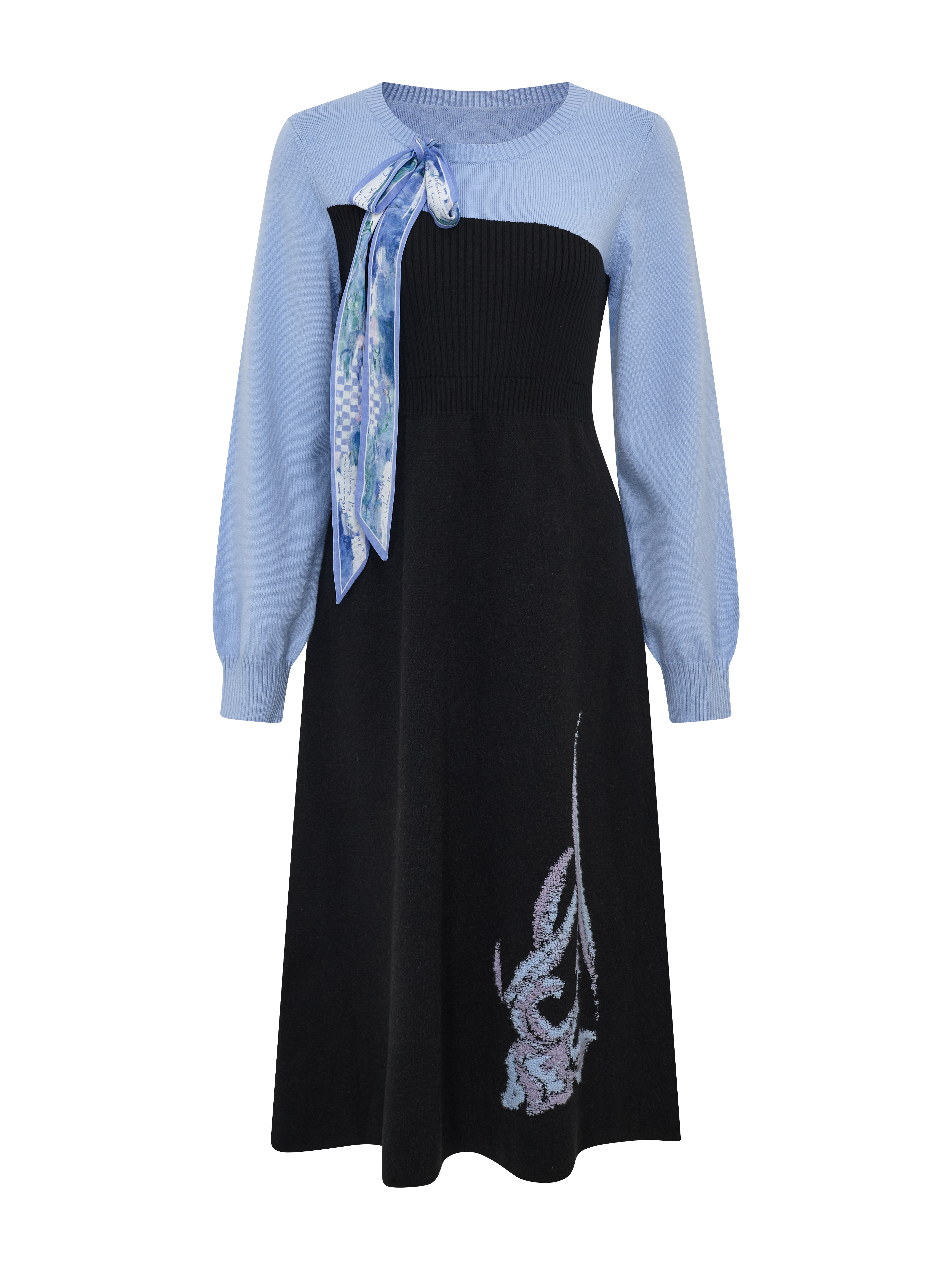 Embroidered Two-Piece Look Dress-LYONSENS