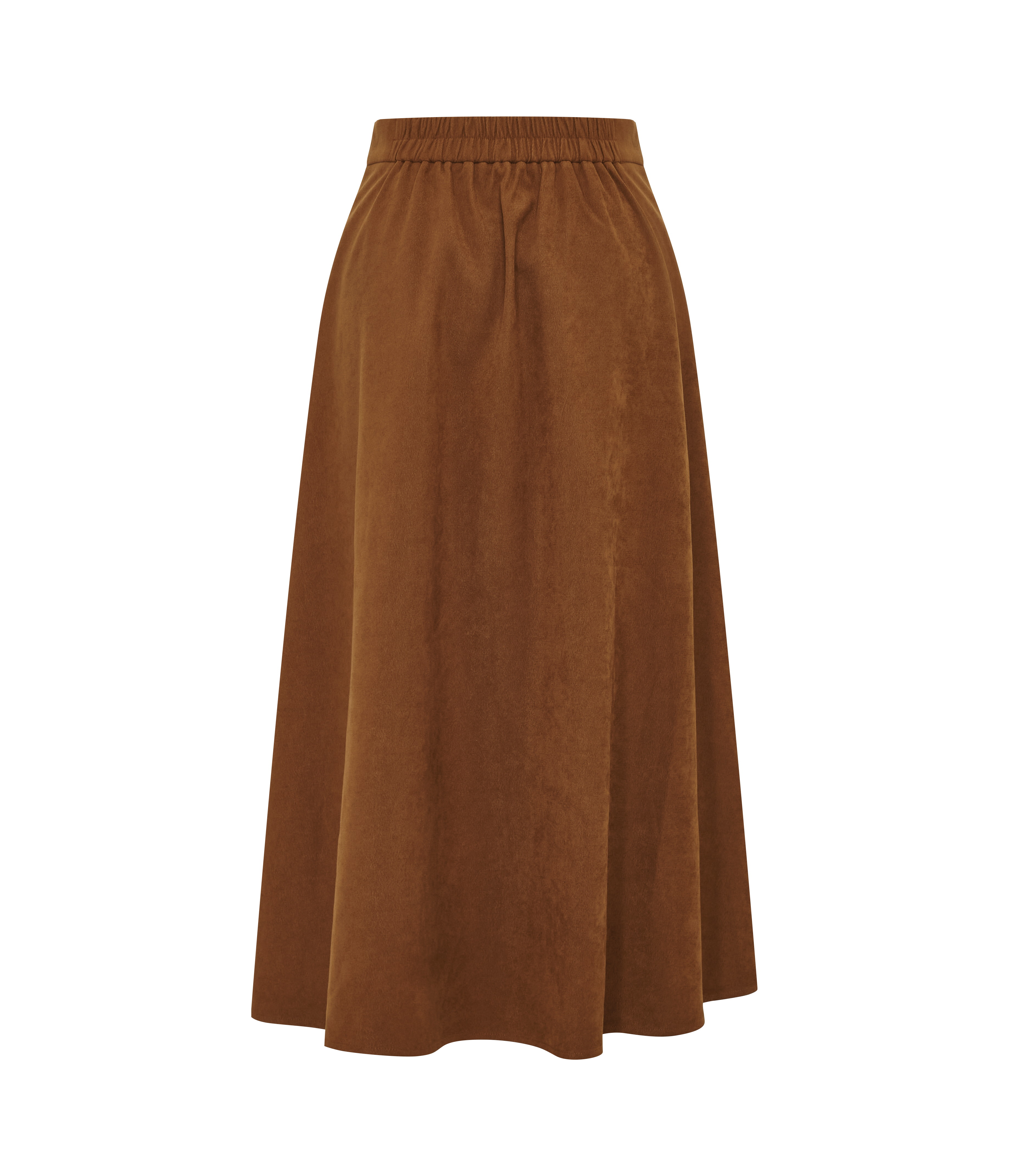 Brown-Toned Patchwork Slit Skirt-LYONSENS