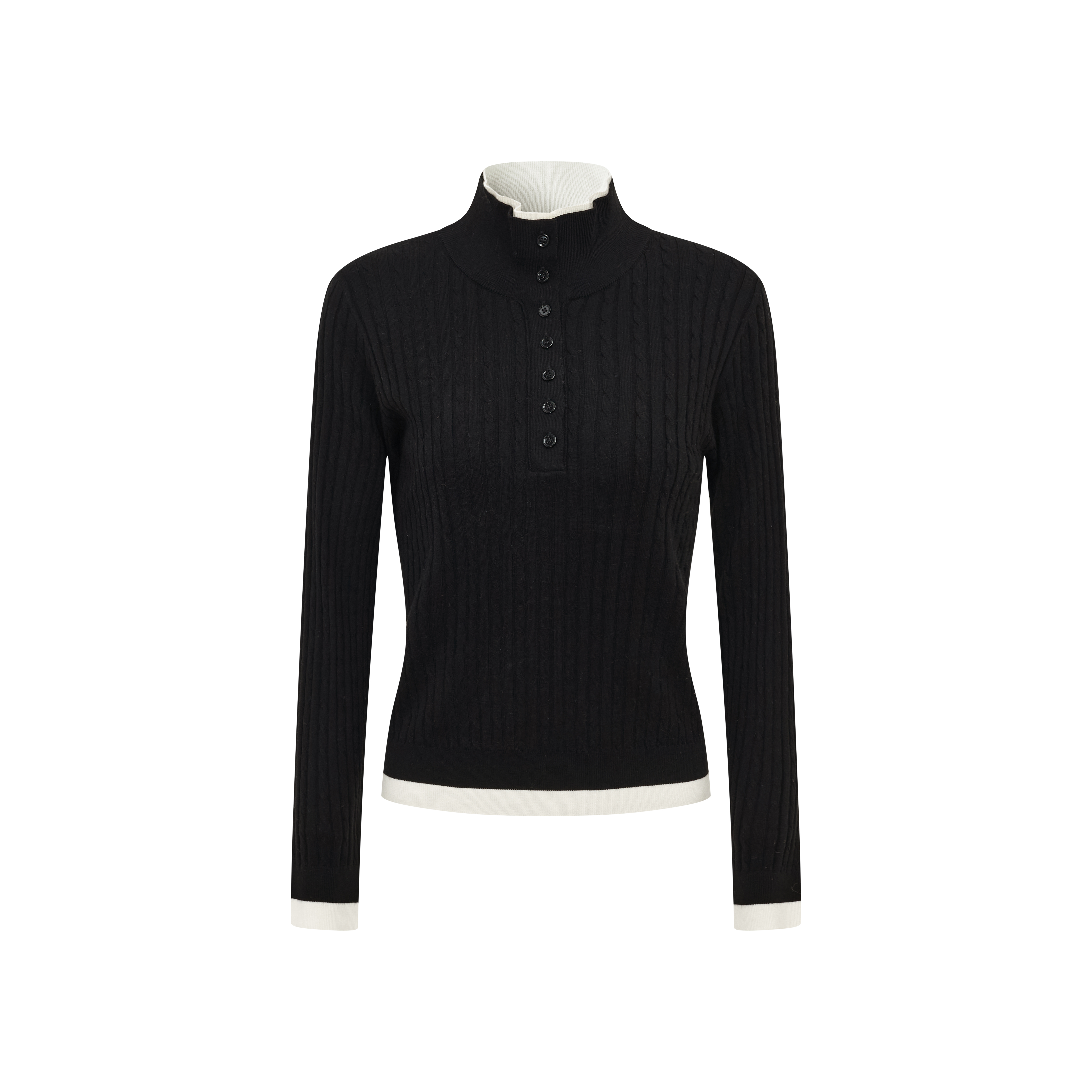 Minimalist collared cropped knit top-LYONSENS