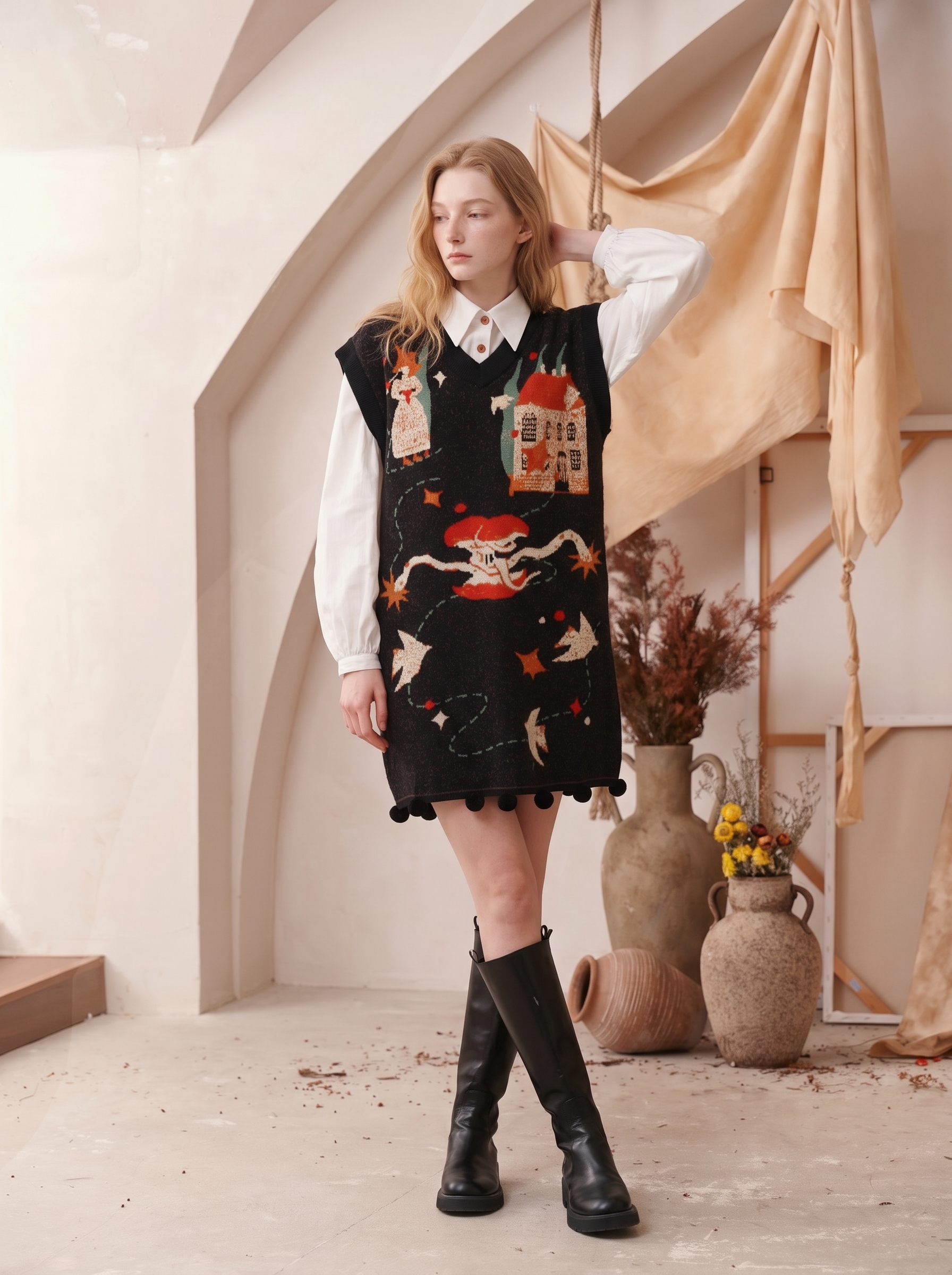 Loose Short Sleeve Dress-LYONSENS