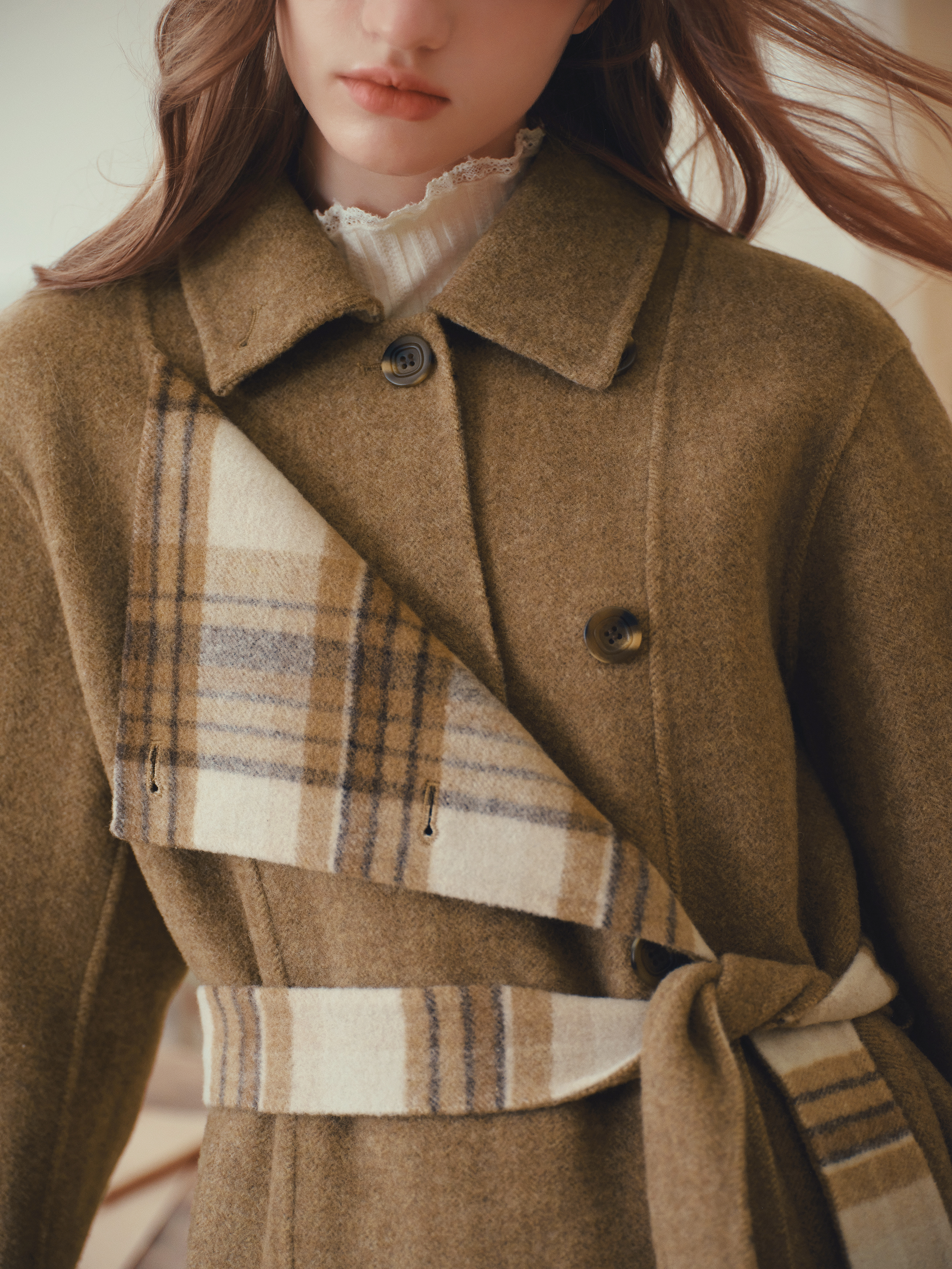 Loose Slouchy Drop Shoulder Woolen Coat-LYONSENS
