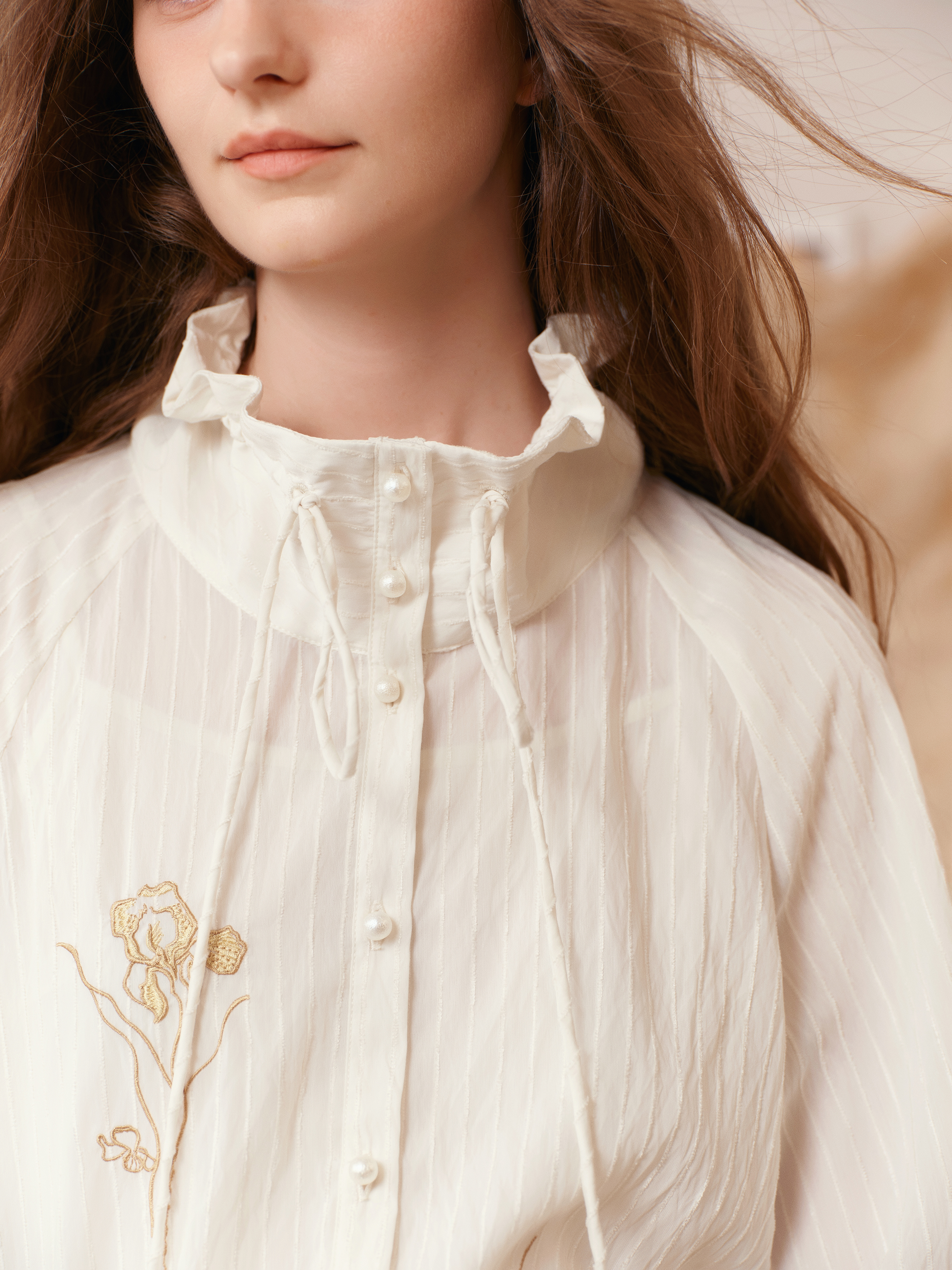 Long Sleeve Turn-Down Collar Shirt-LYONSENS
