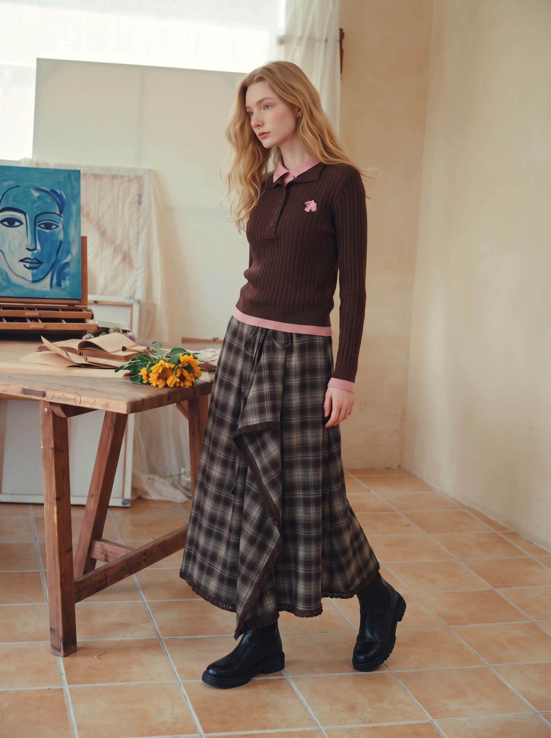 Vintage Casual Crew Neck Knit Sweater-LYONSENS