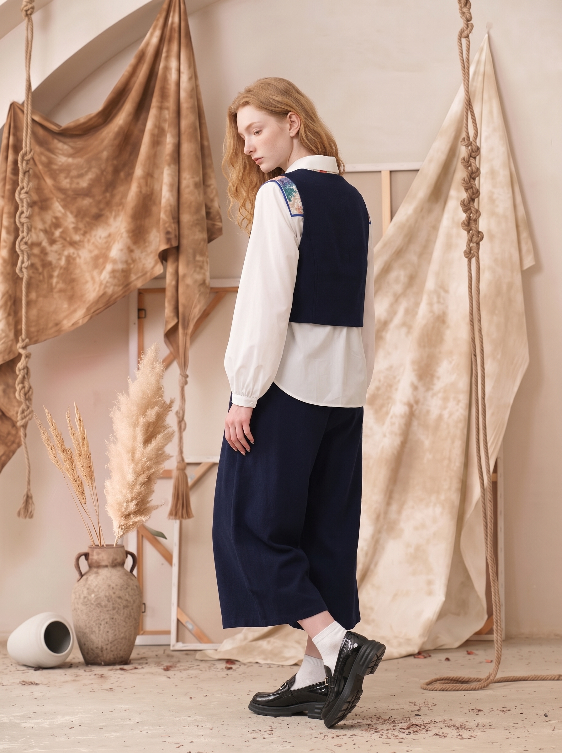 Patchwork Tank Top and A-Line Skirt Two-Piece Set-LYONSENS