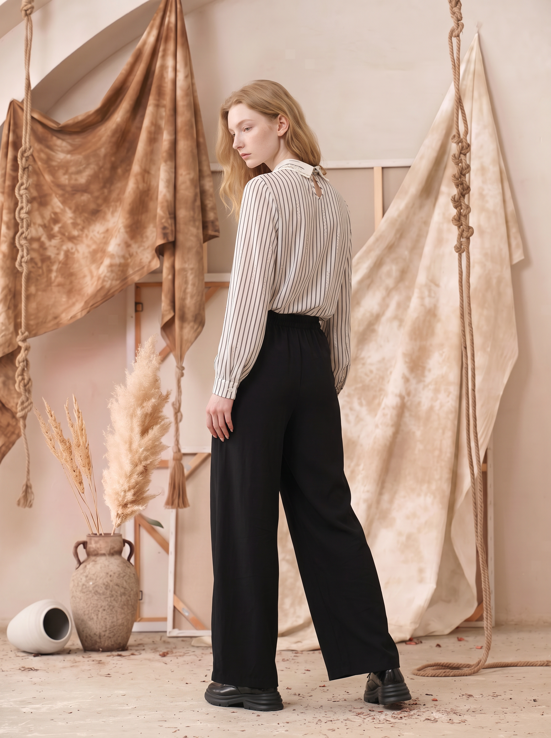 Scarf-Tie Bermuda Shorts-LYONSENS