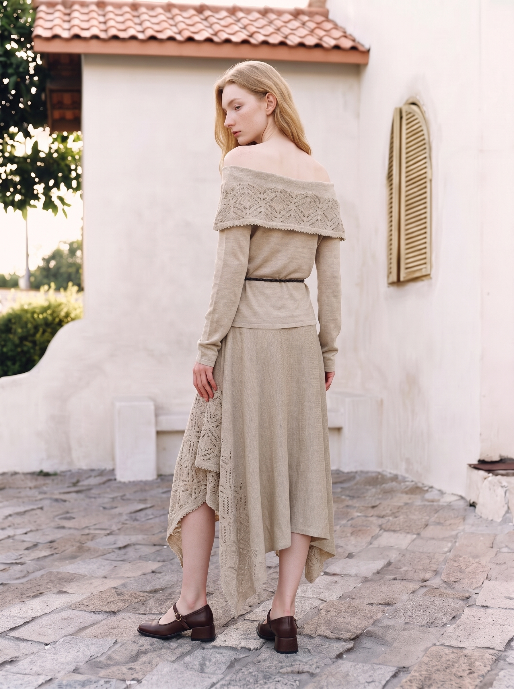 Vintage-style long-sleeved two-piece set-LYONSENS