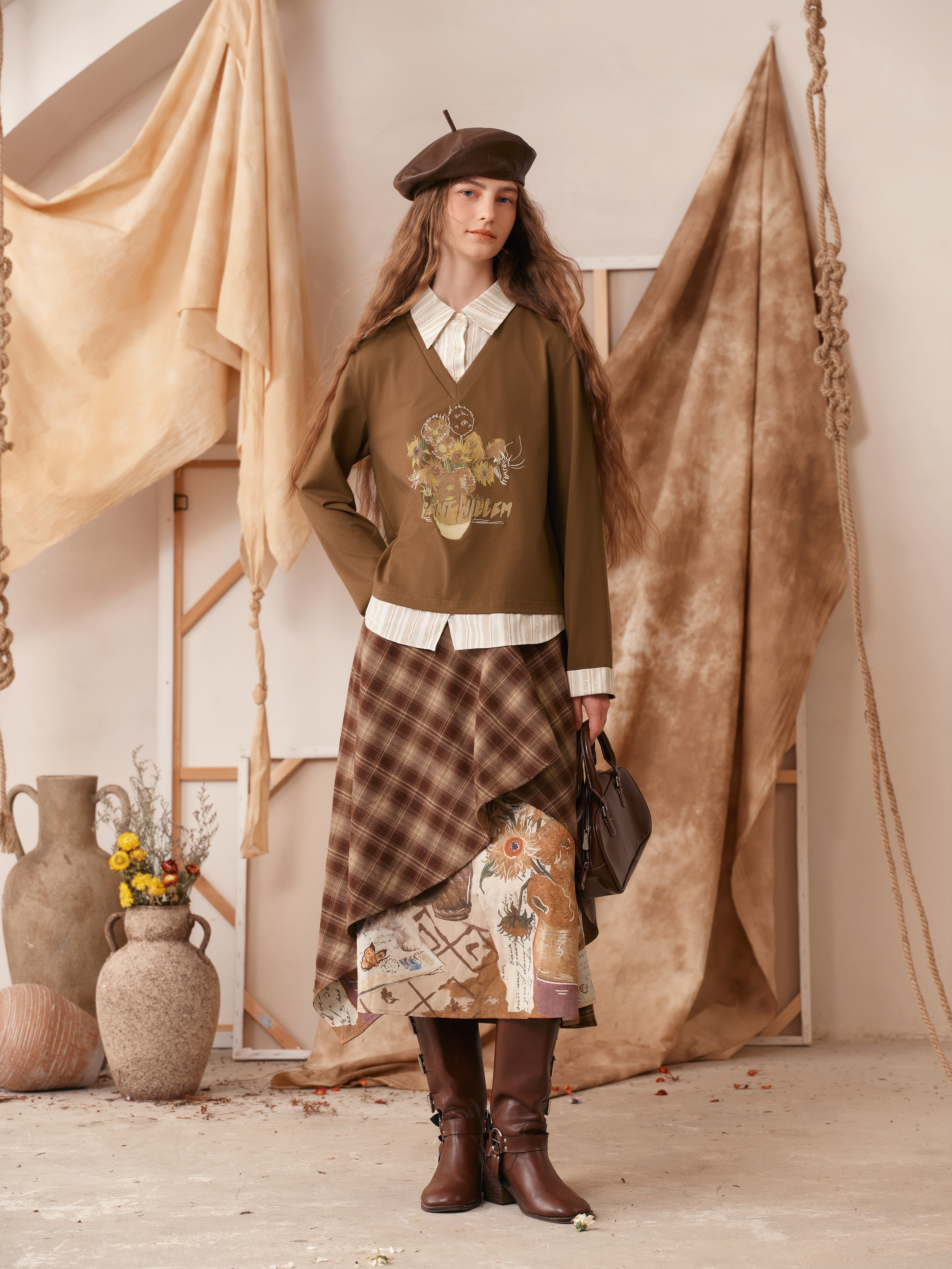 Floral Patchwork Skirt-LYONSENS