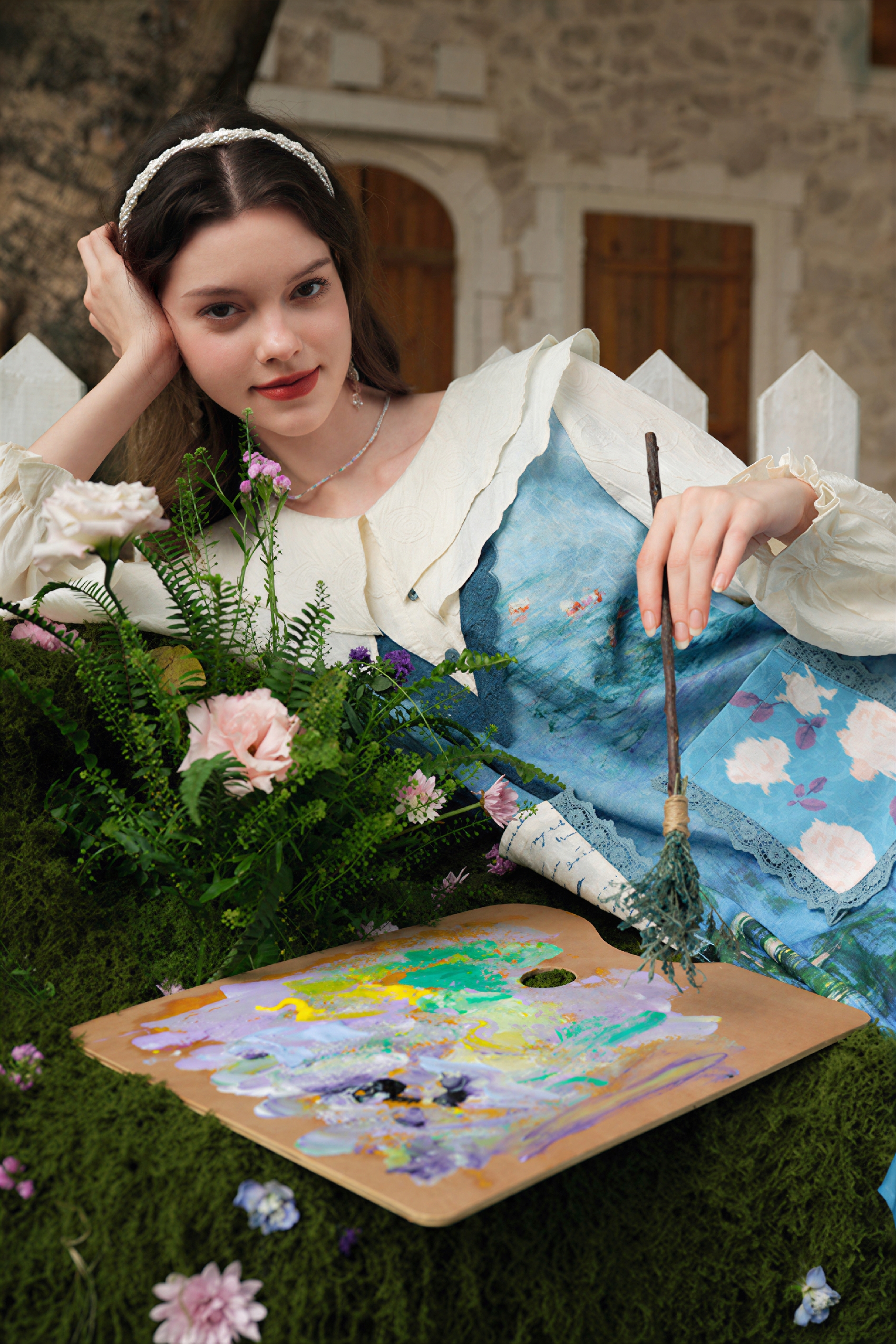 Monet-Inspired Oil Painting Dress