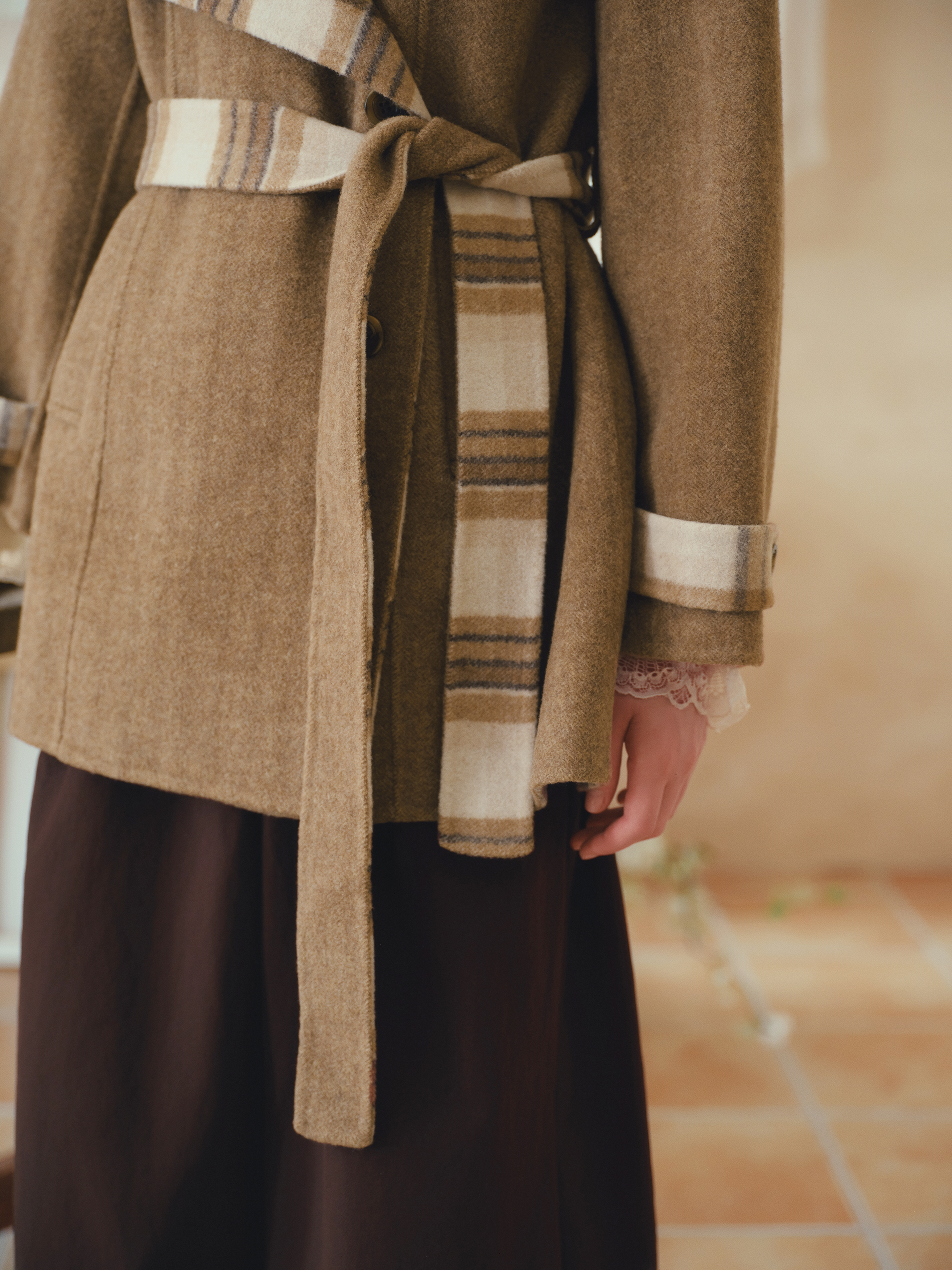 Loose Slouchy Drop Shoulder Woolen Coat-LYONSENS