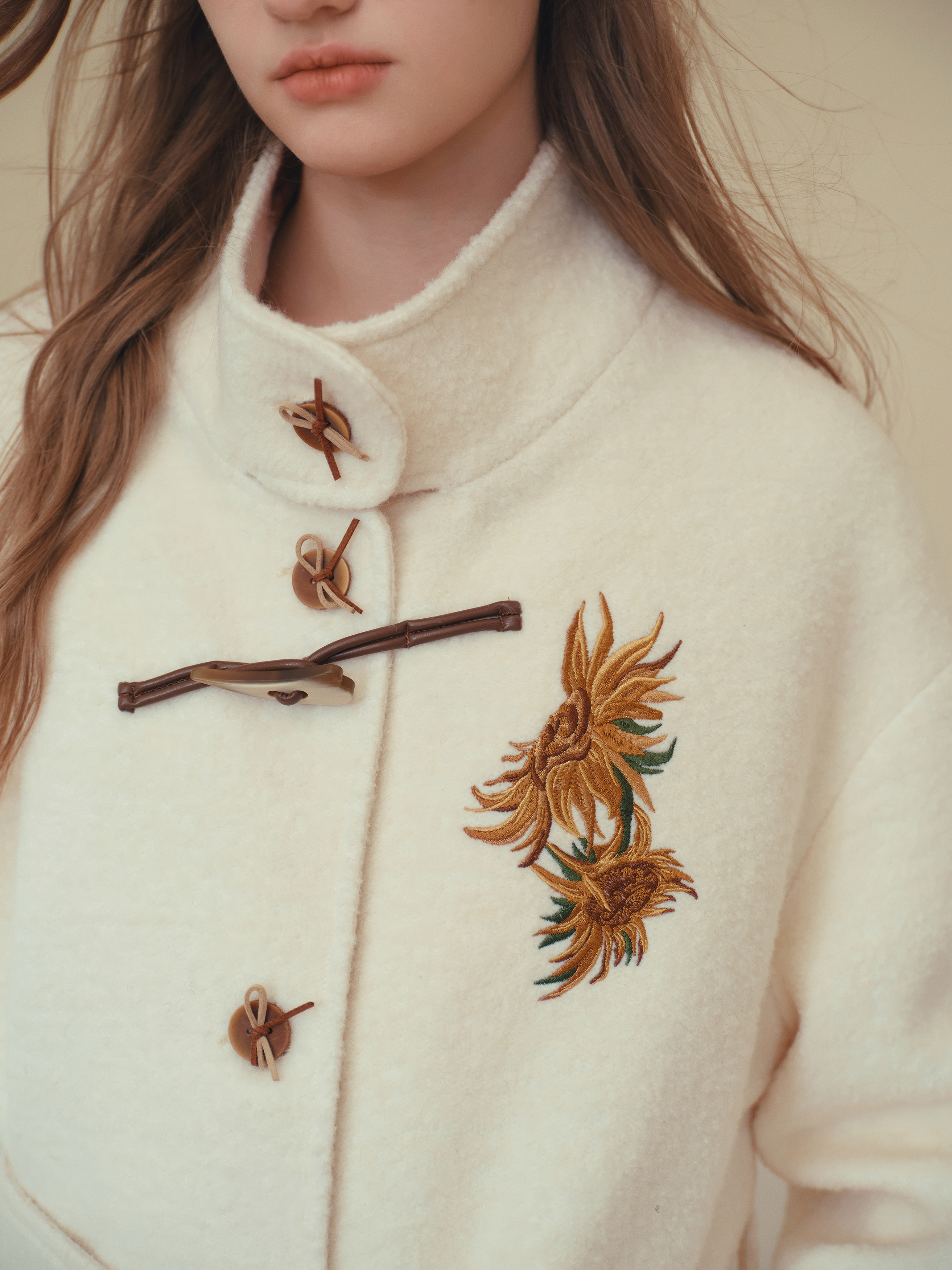 Casual Drop Shoulder Long Sleeve Woolen Coat-LYONSENS