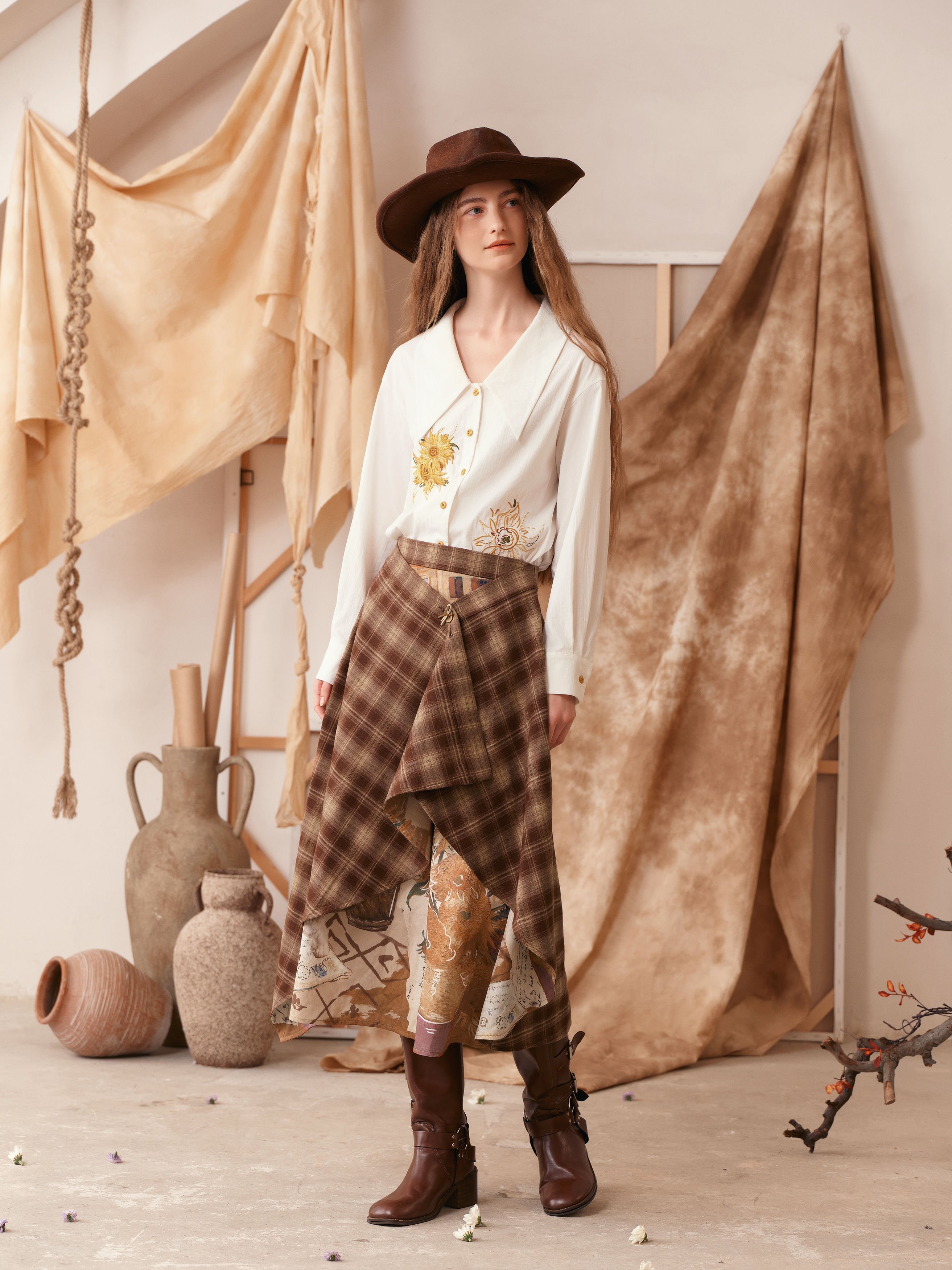 Floral Patchwork Skirt-LYONSENS