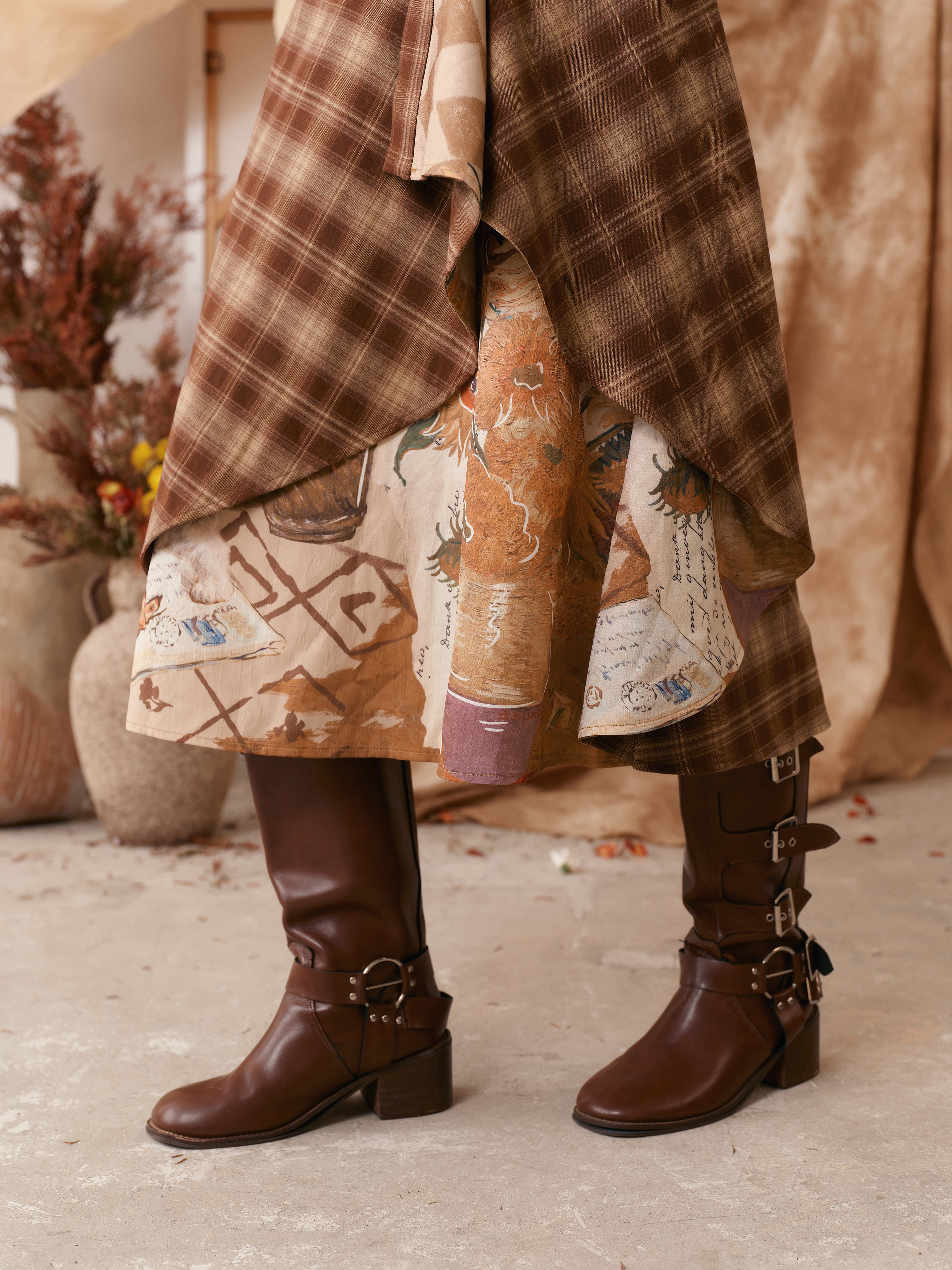 Floral Patchwork Skirt-LYONSENS