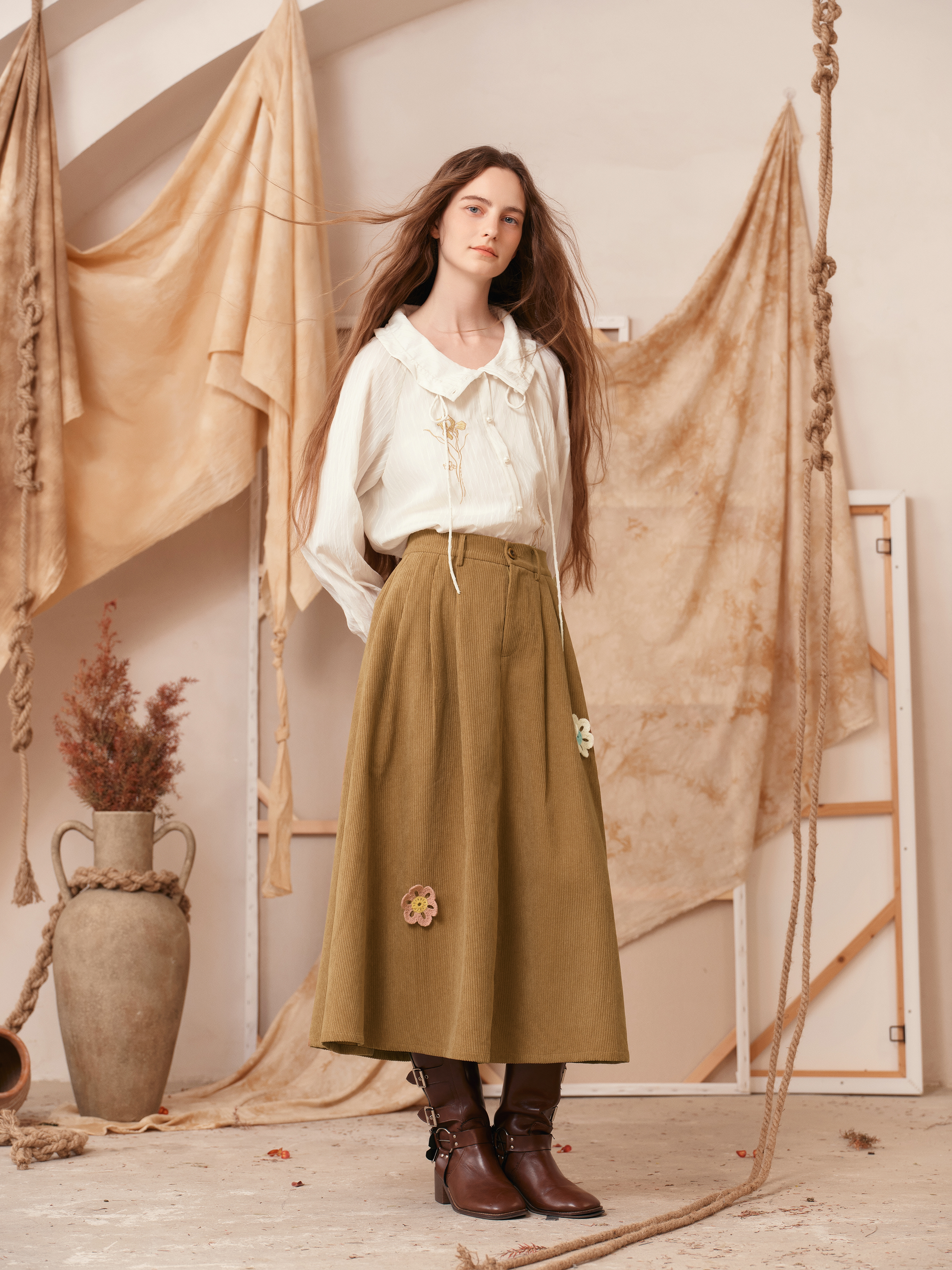 Long Sleeve Turn-Down Collar Shirt-LYONSENS