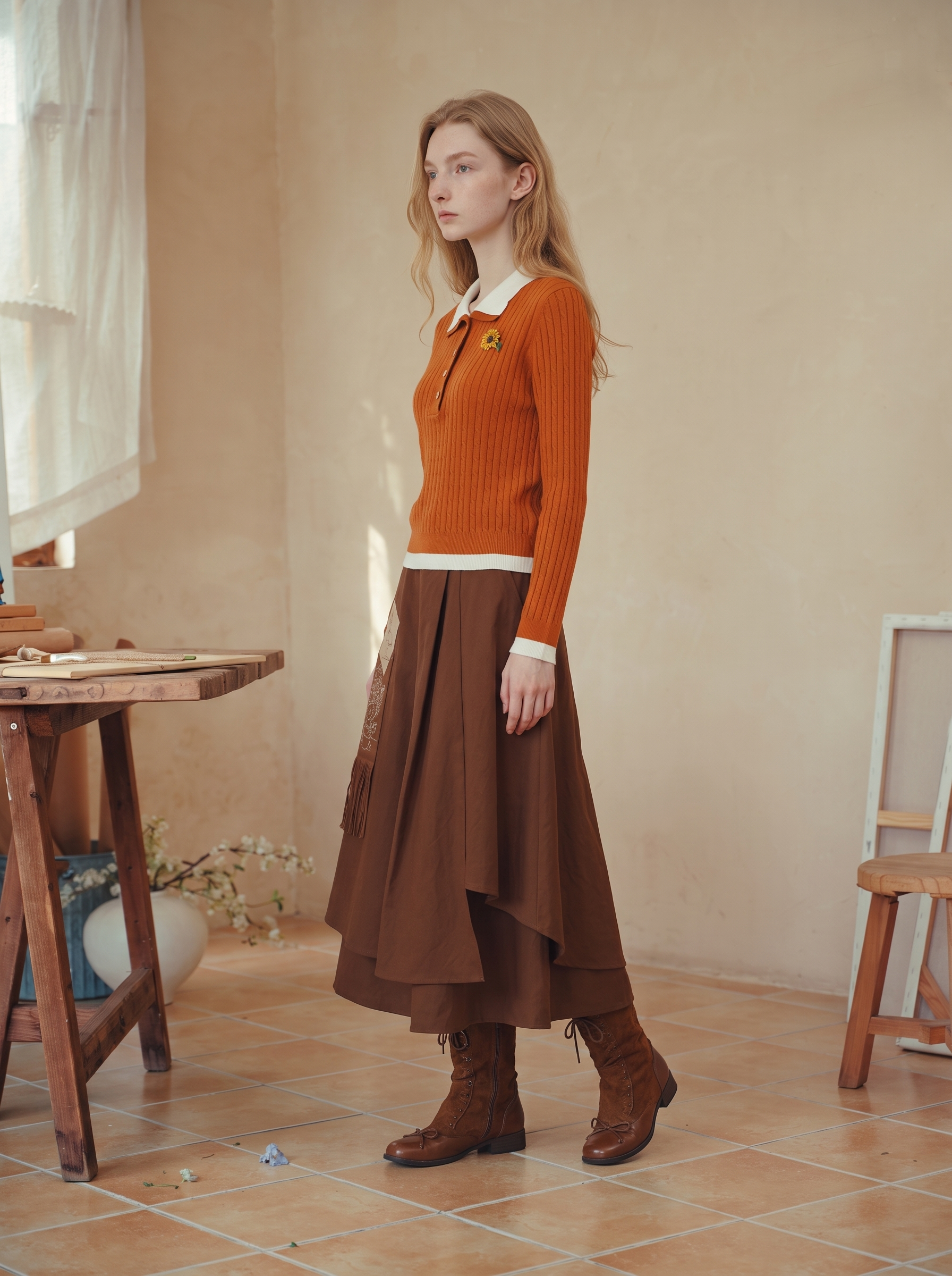 Vintage Casual Crew Neck Knit Sweater-LYONSENS