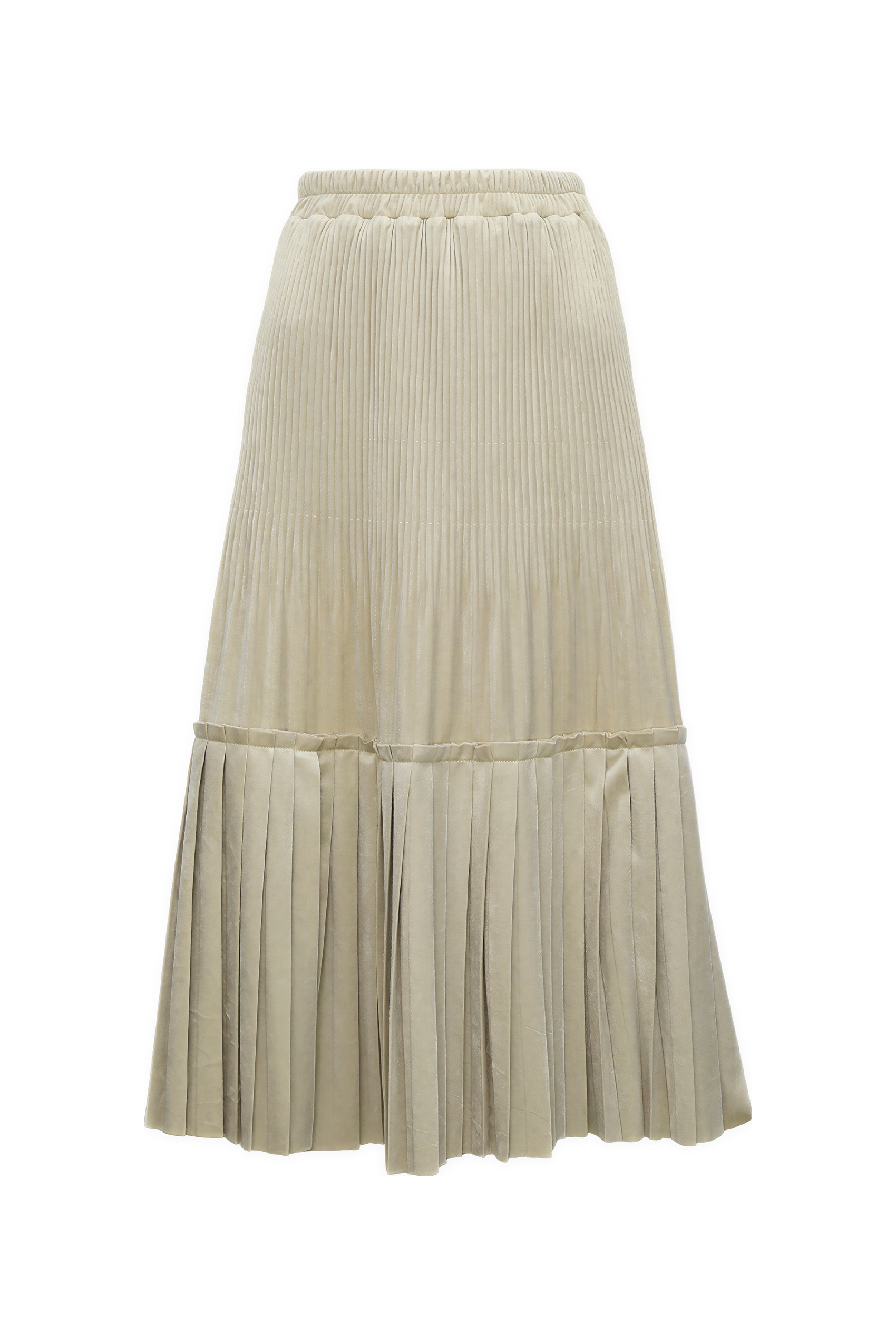 Black pleated midi skirt