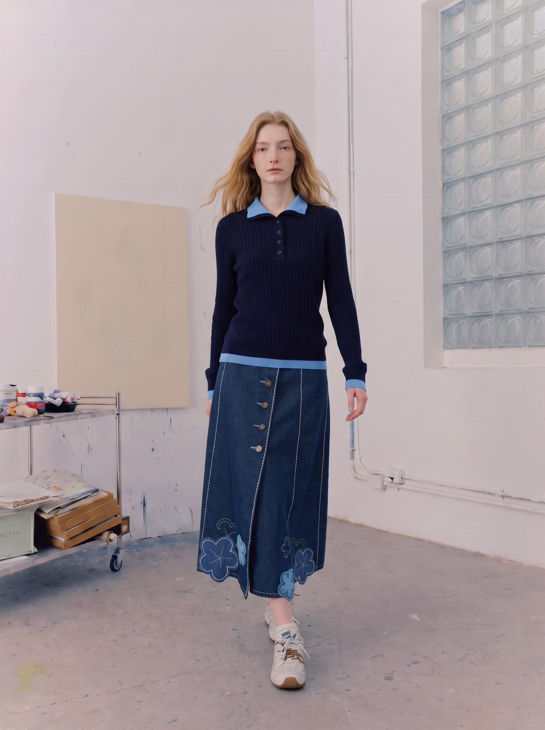Minimalist collared cropped knit top-LYONSENS