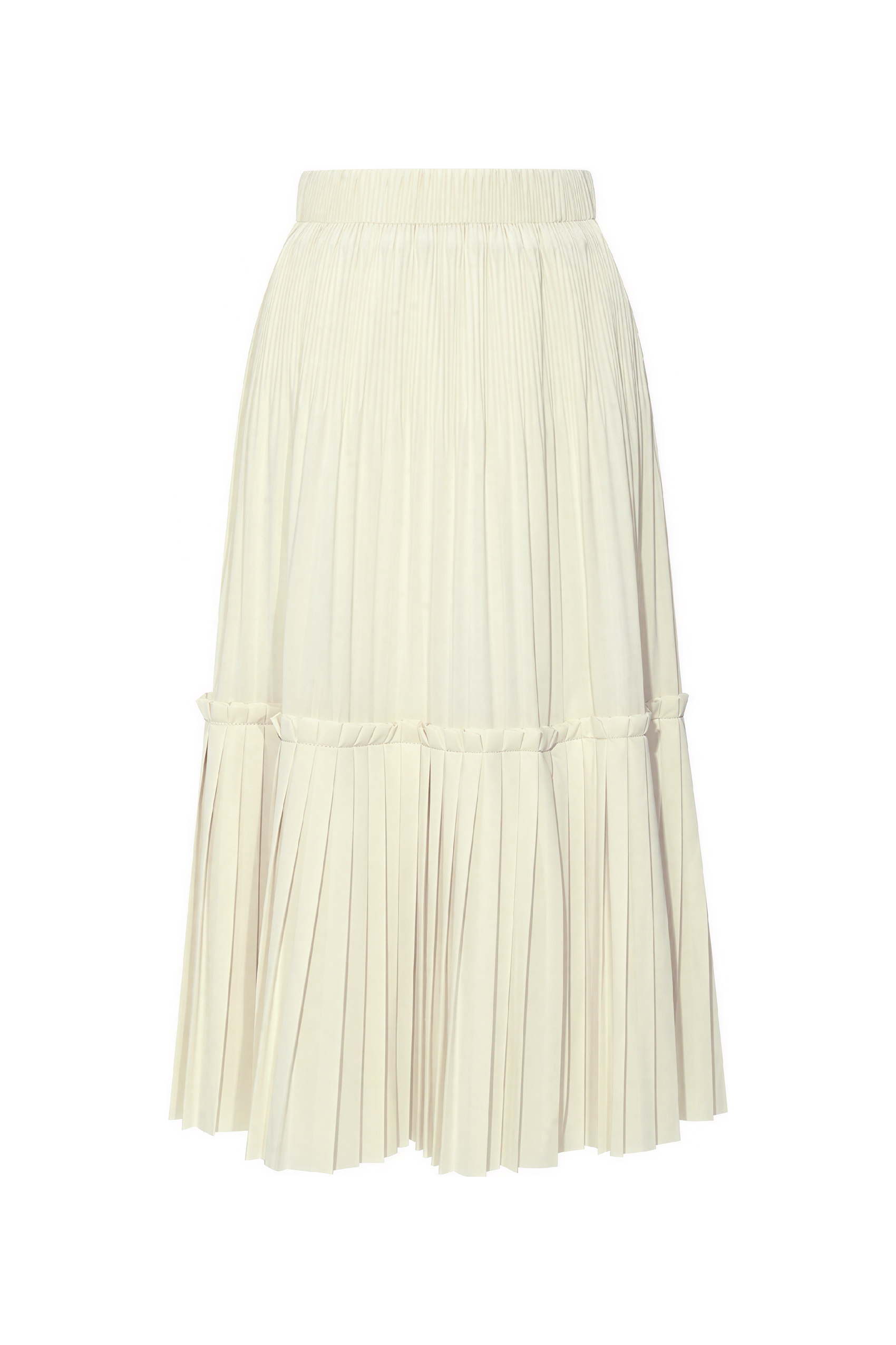 Black pleated midi skirt