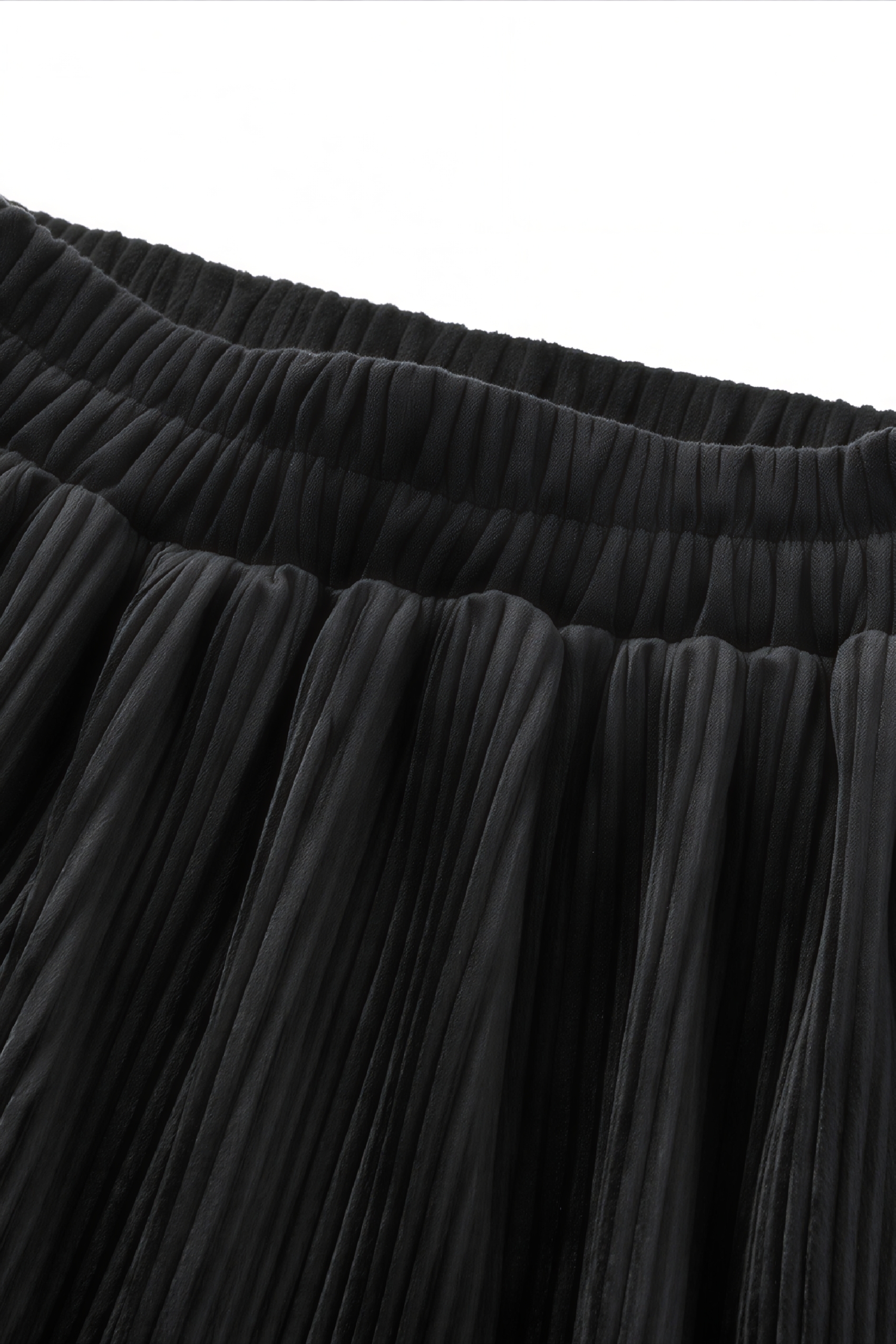 Black pleated midi skirt