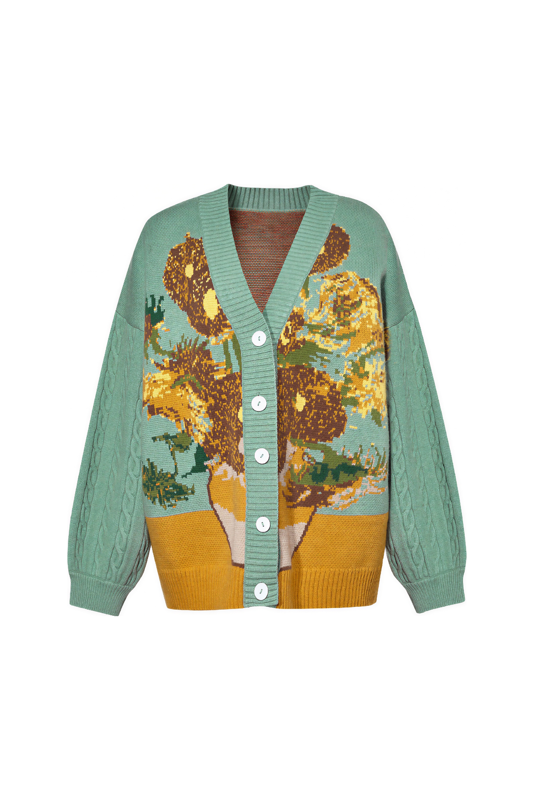 Van Gogh-Inspired Premium Knit Cardigan