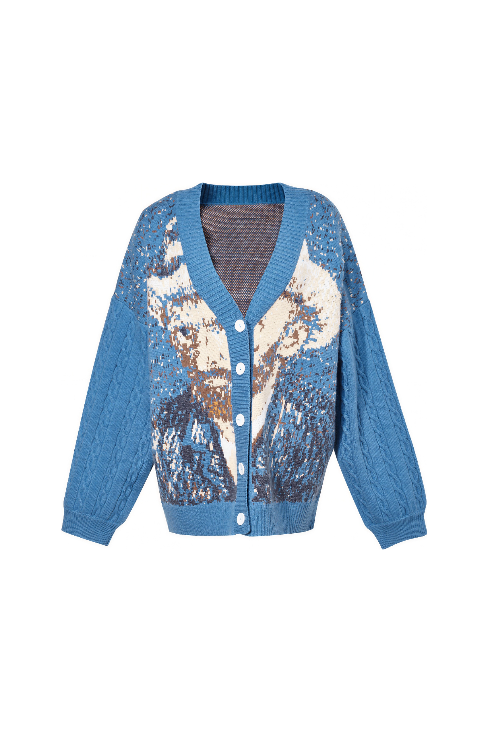 Van Gogh-Inspired Premium Knit Cardigan