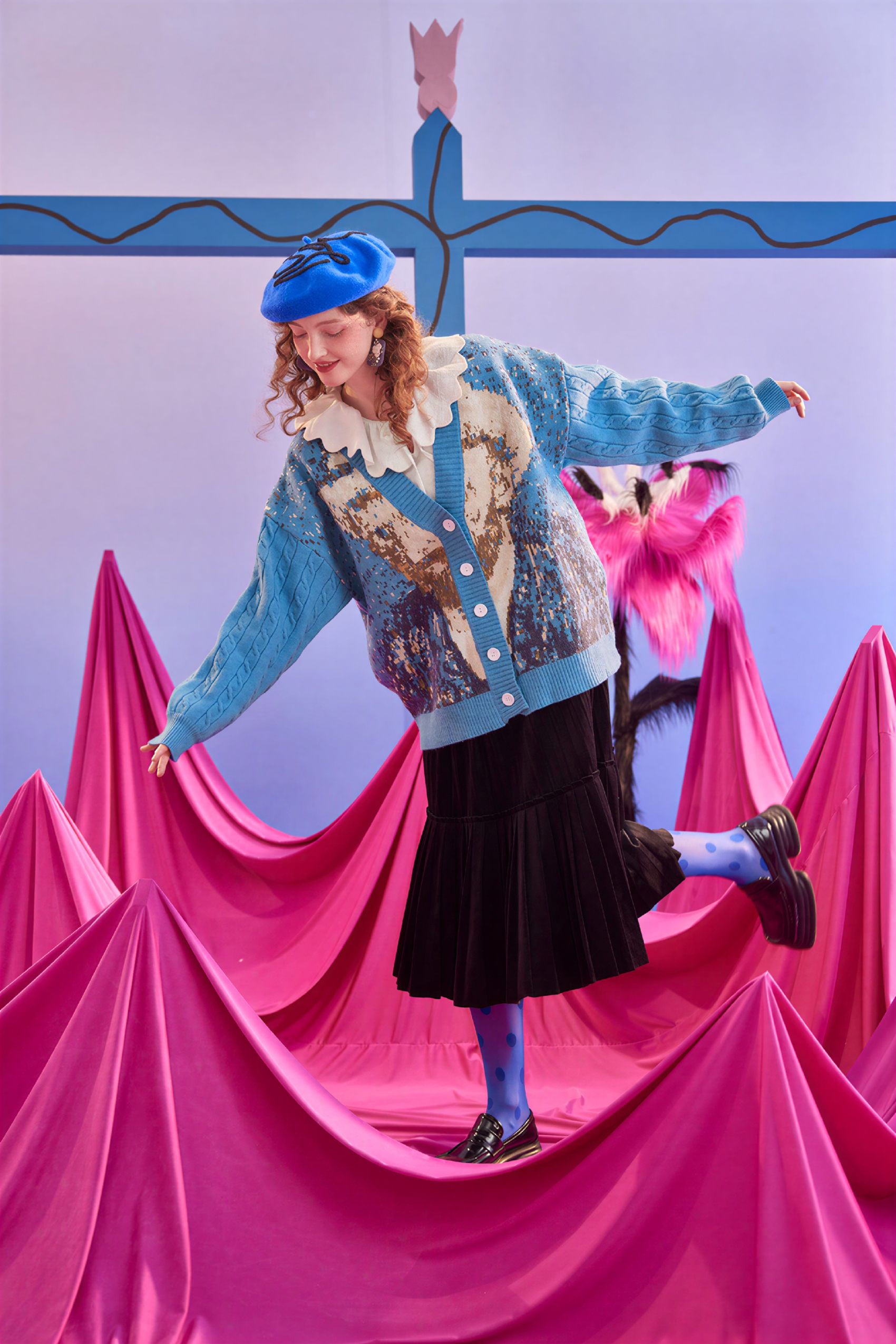 Van Gogh-Inspired Premium Knit Cardigan