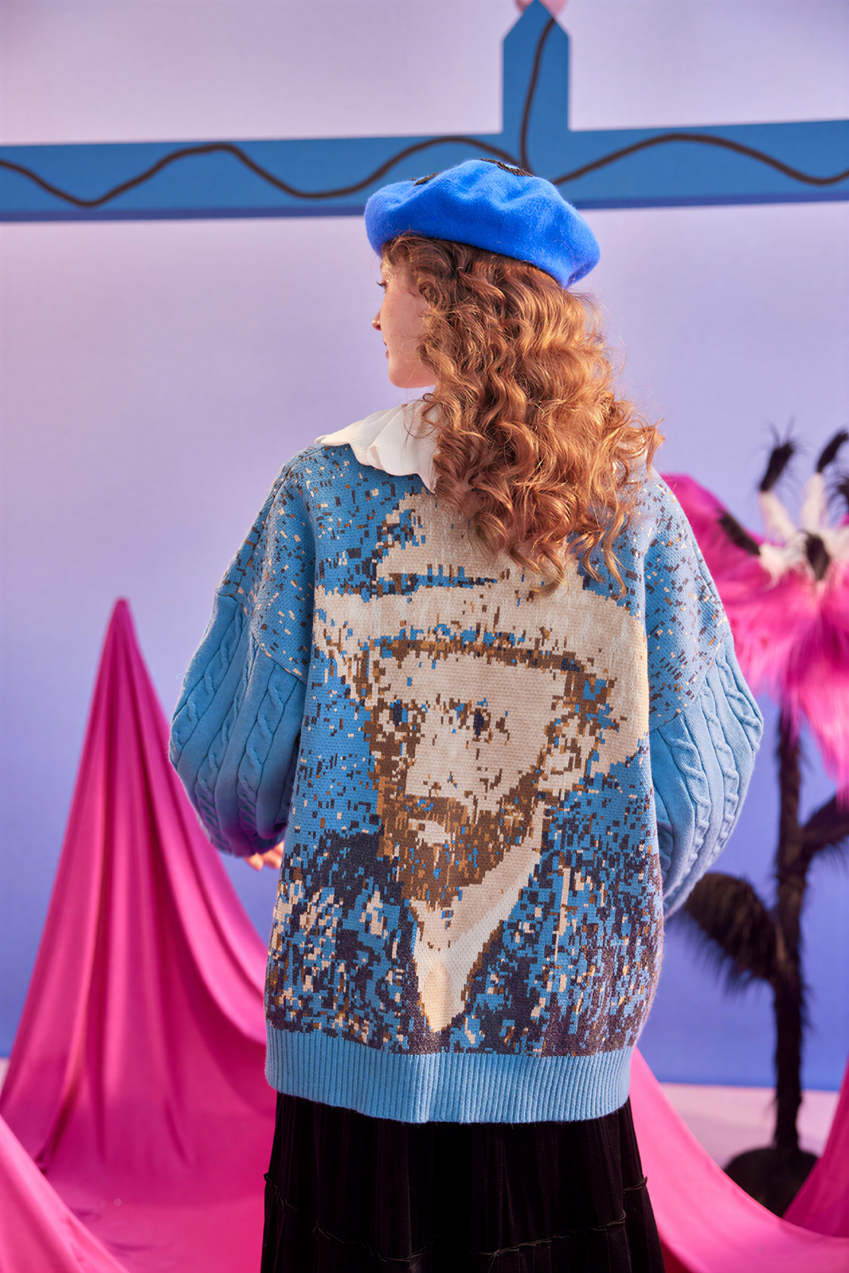 Van Gogh-Inspired Premium Knit Cardigan