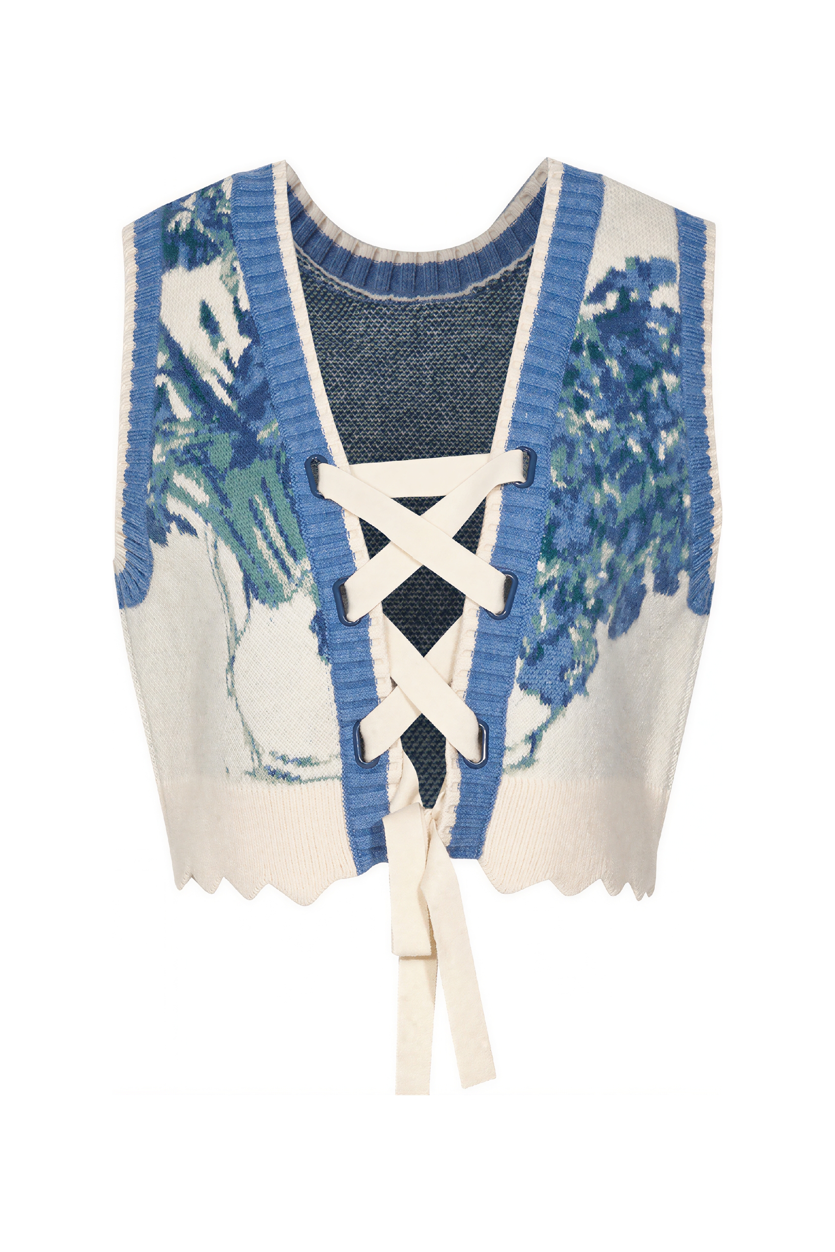 Vintage-style outer layer paired with a knitted sweater