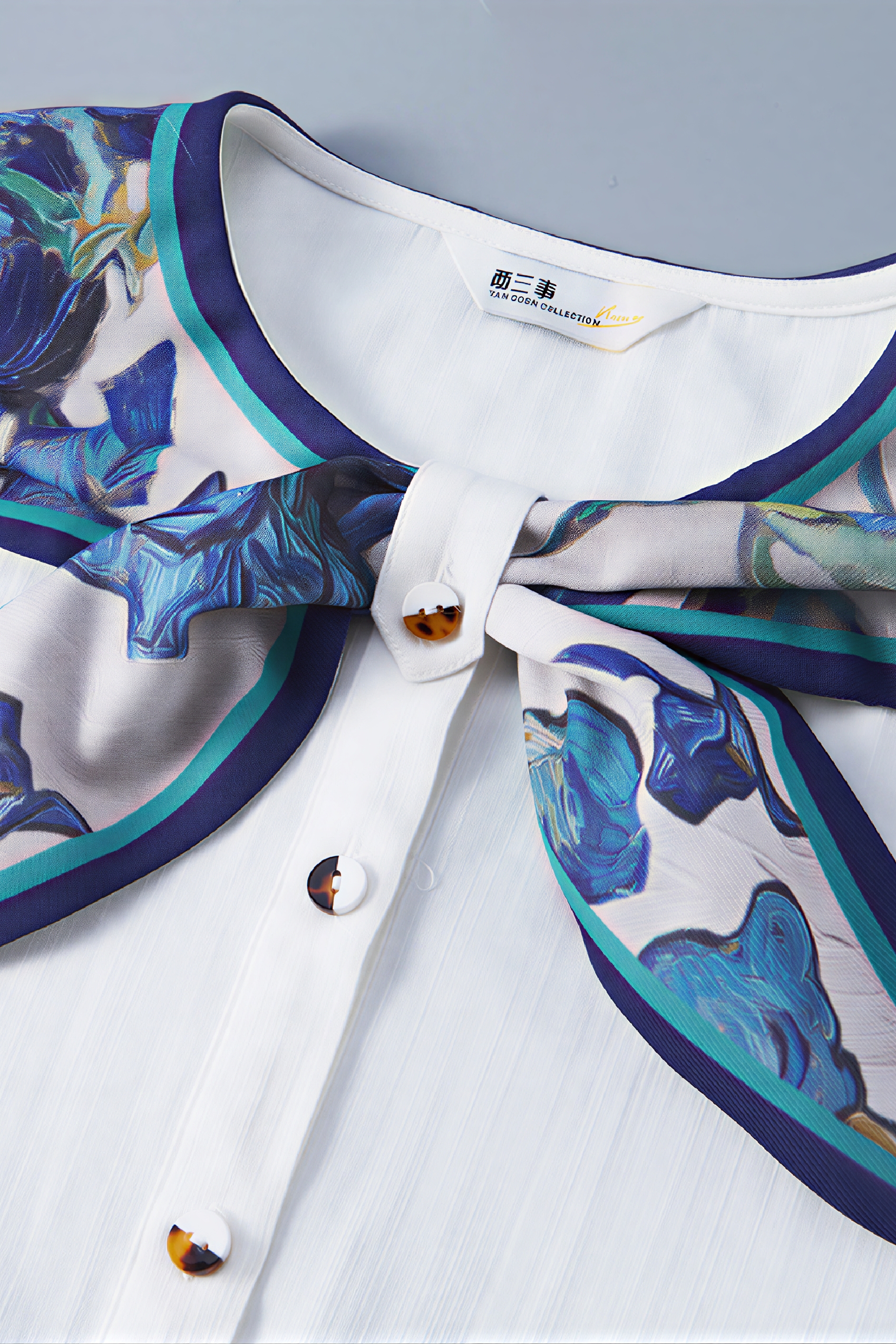 Van Gogh�CInspired White French Sailor Collar Shirt