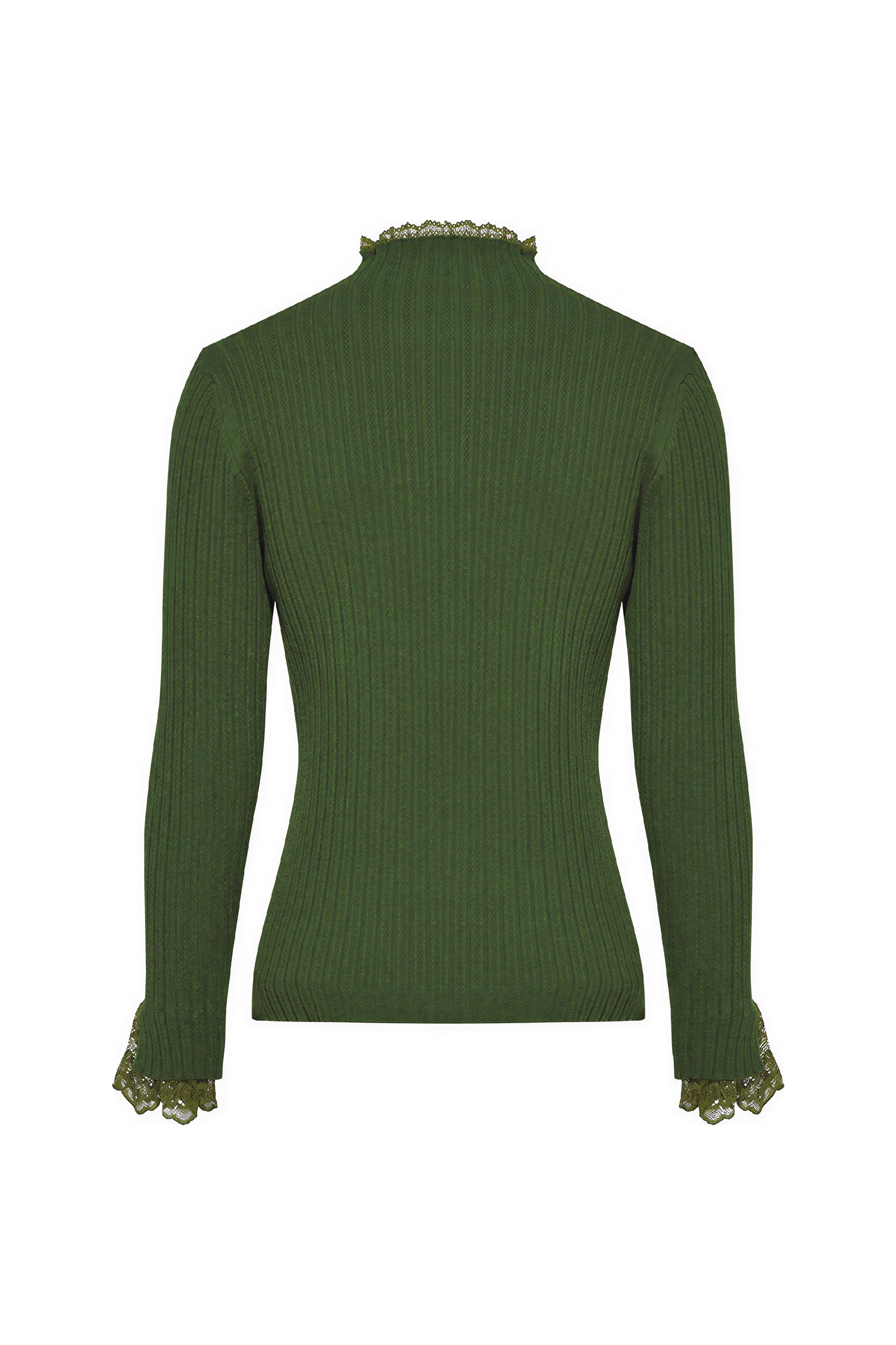 Van Gogh-Inspired Lace-Trim Knit Base Top