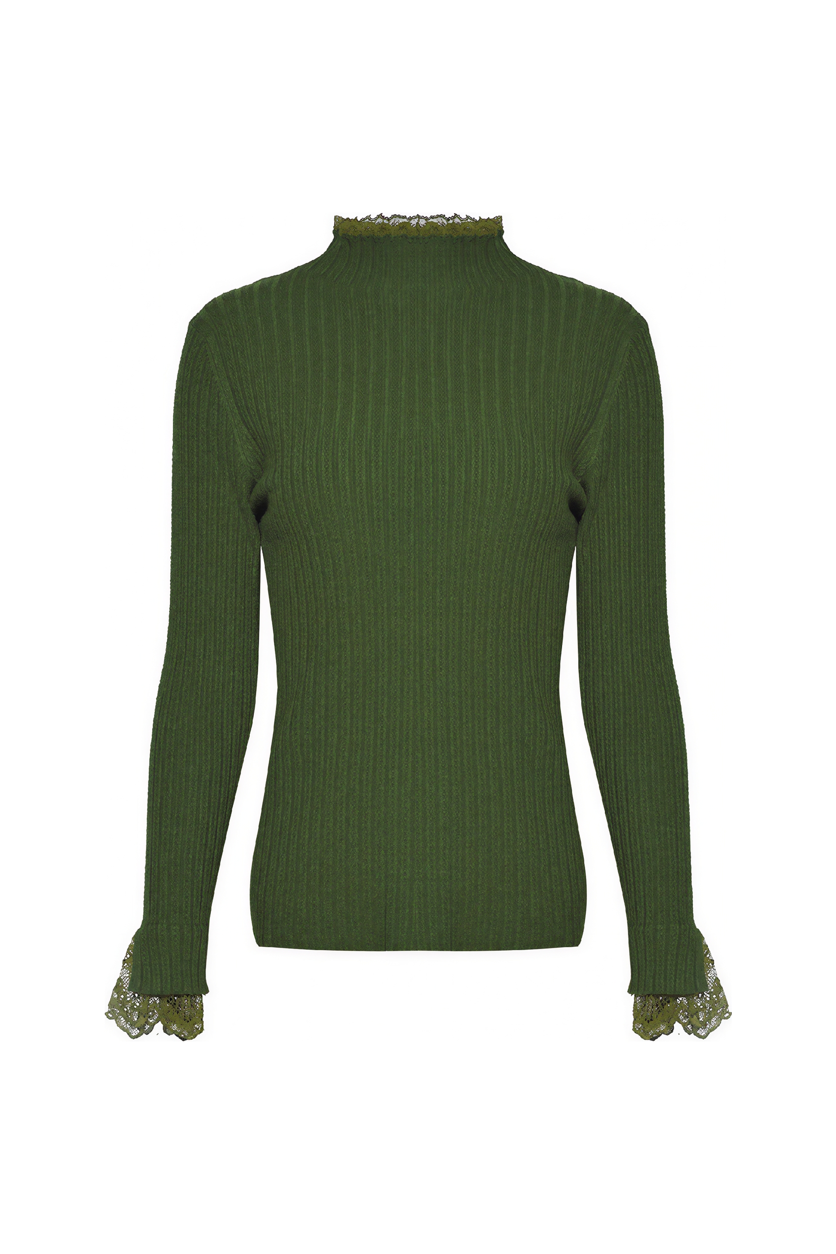 Van Gogh-Inspired Lace-Trim Knit Base Top