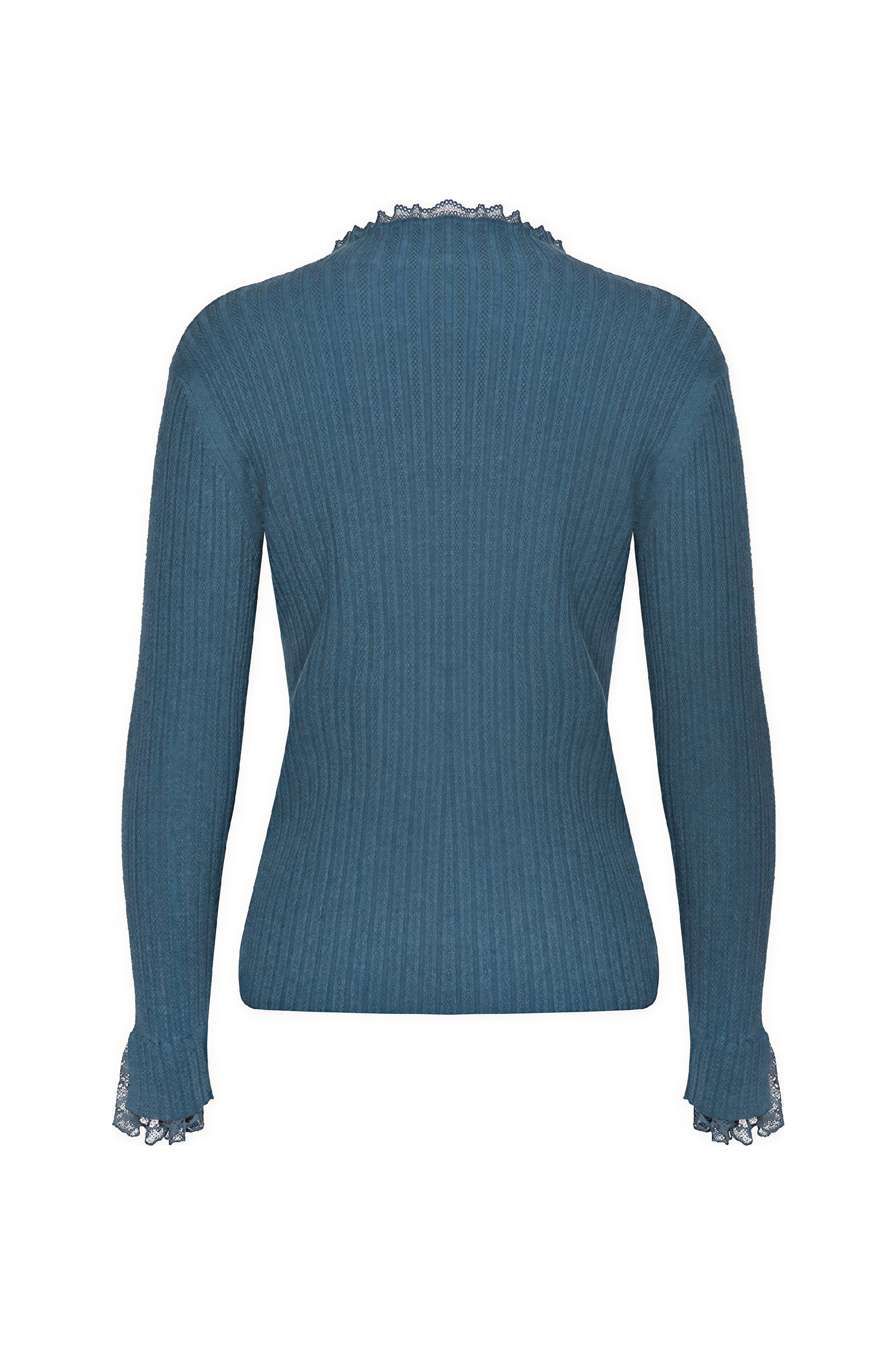 Van Gogh-Inspired Lace-Trim Knit Base Top