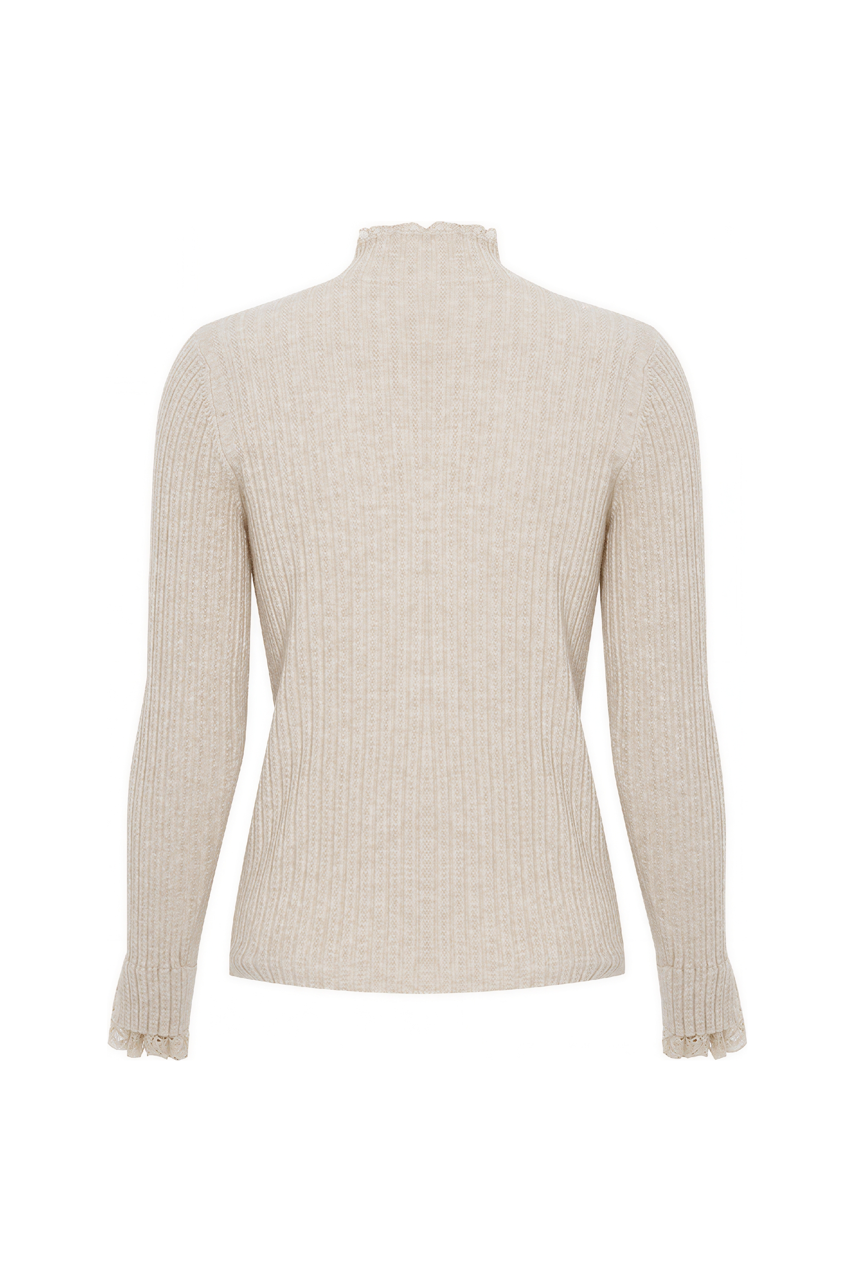 Van Gogh-Inspired Lace-Trim Knit Base Top