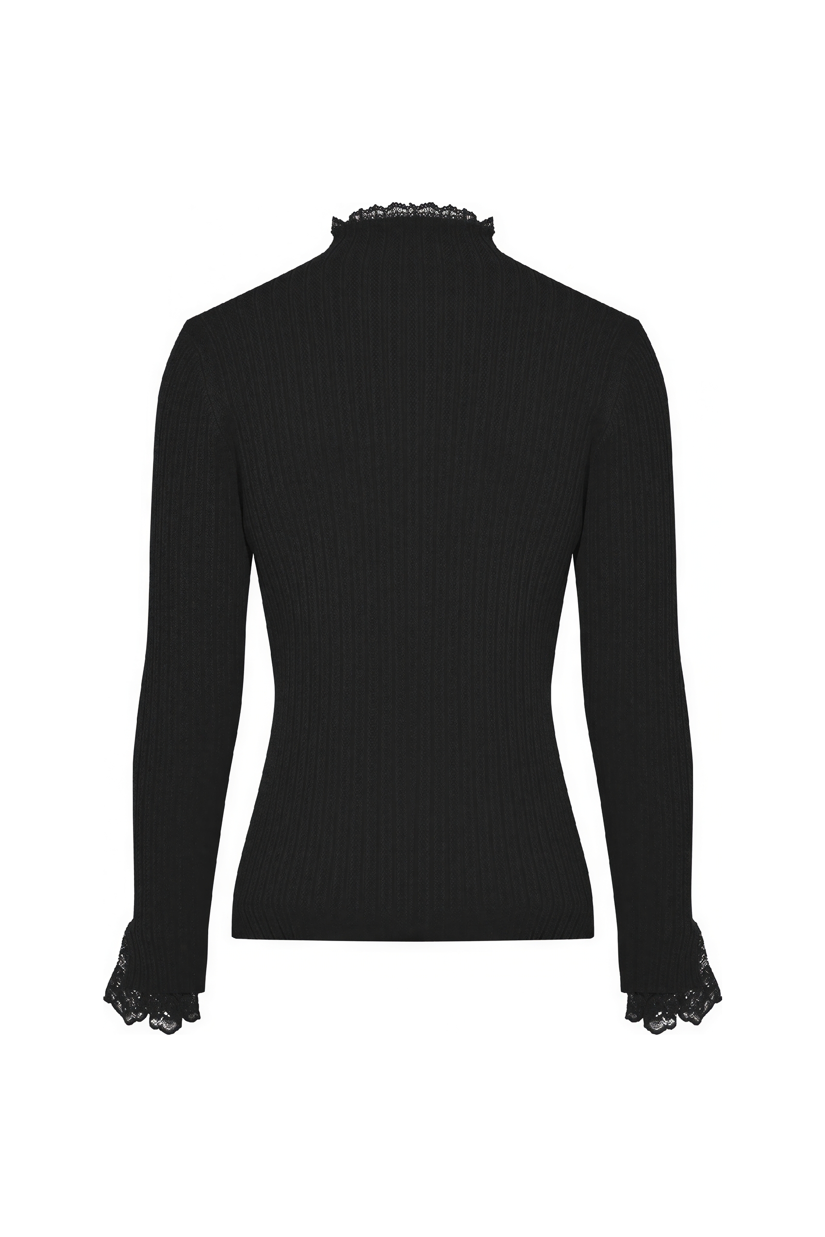 Van Gogh-Inspired Lace-Trim Knit Base Top