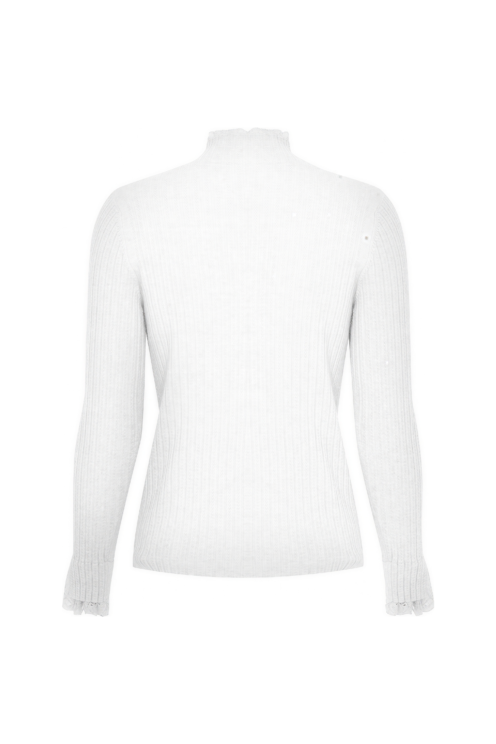 Van Gogh-Inspired Lace-Trim Knit Base Top