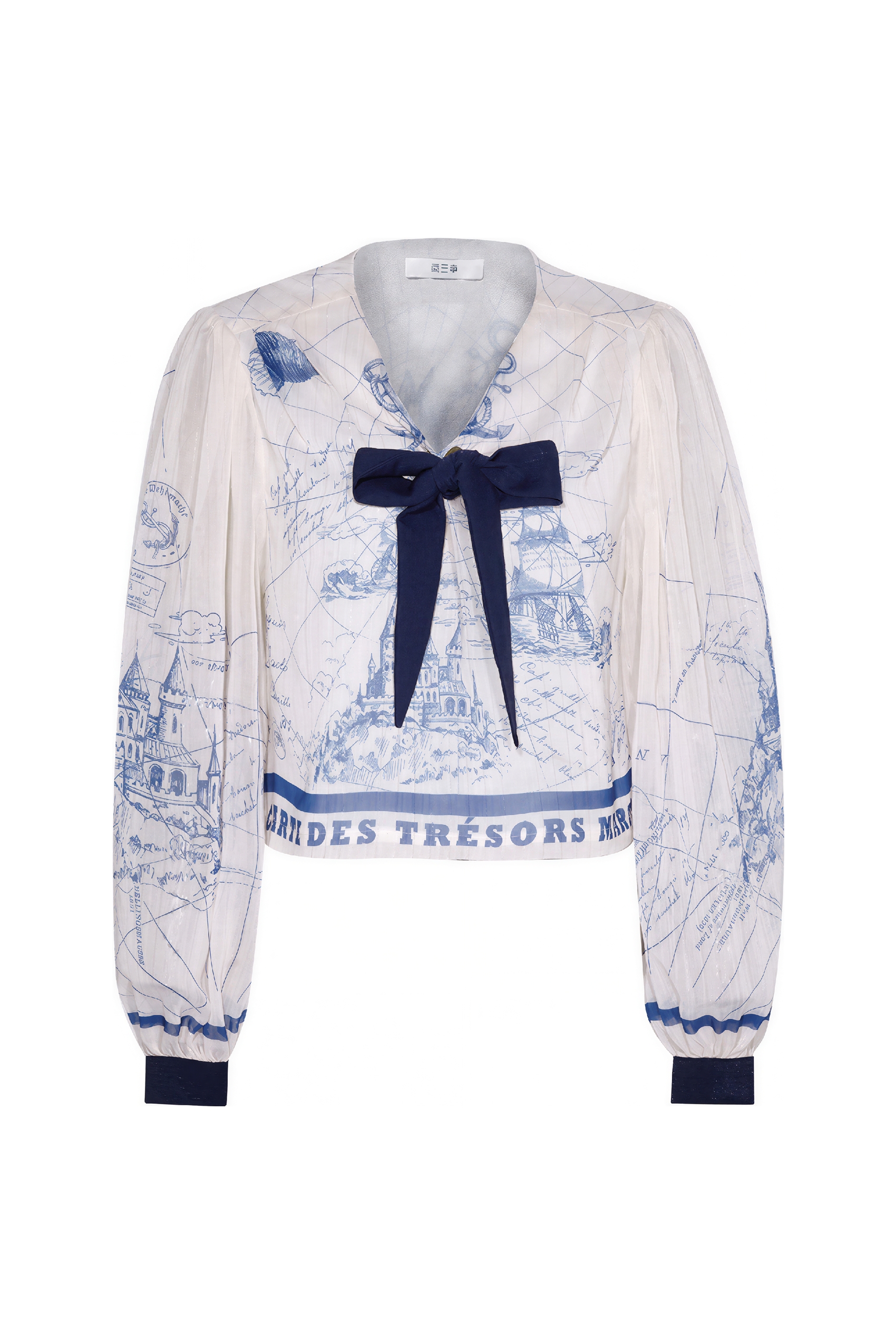 Lightweight Printed V-Neck Chiffon Sun Shirt