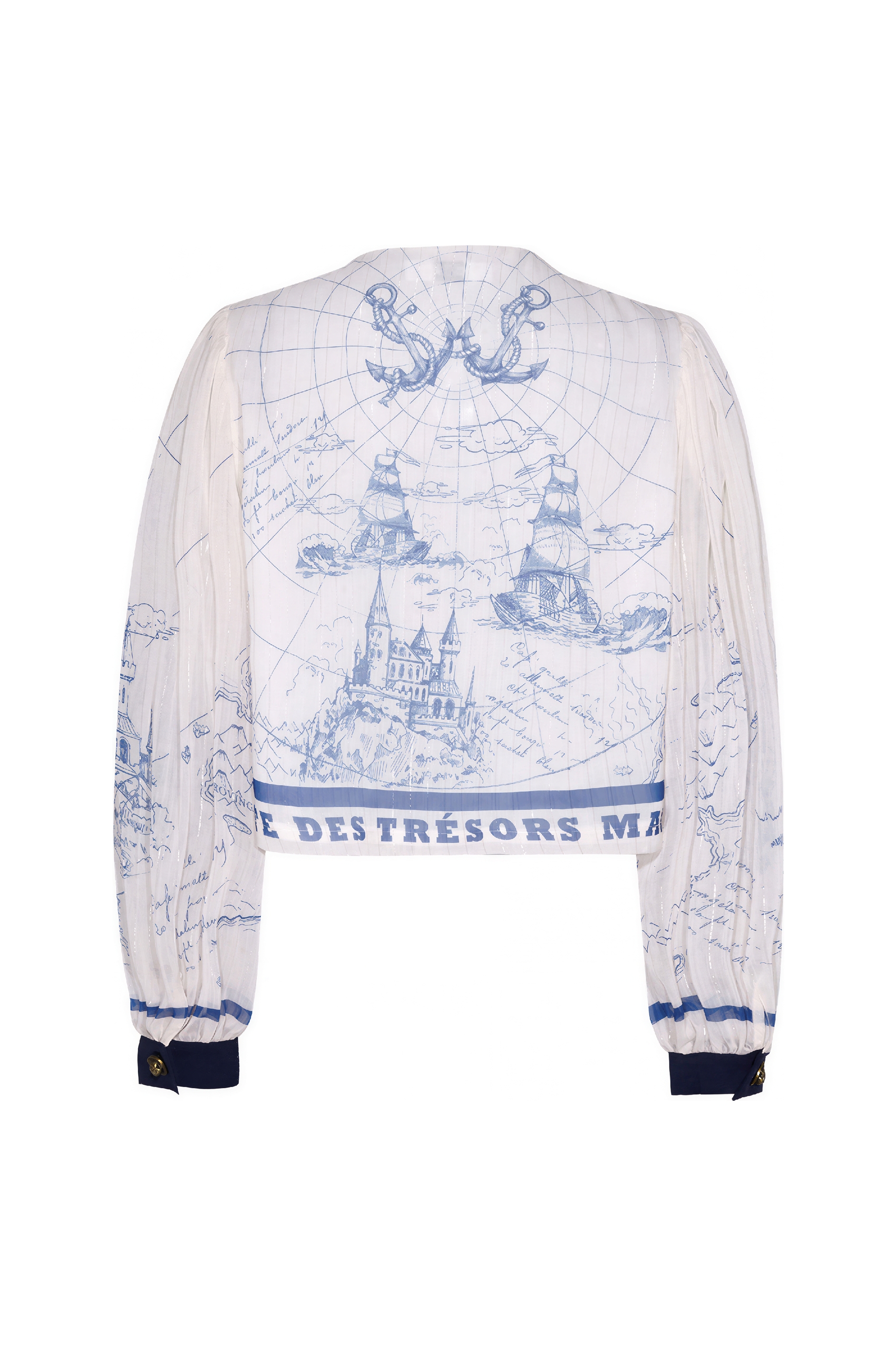 Lightweight Printed V-Neck Chiffon Sun Shirt