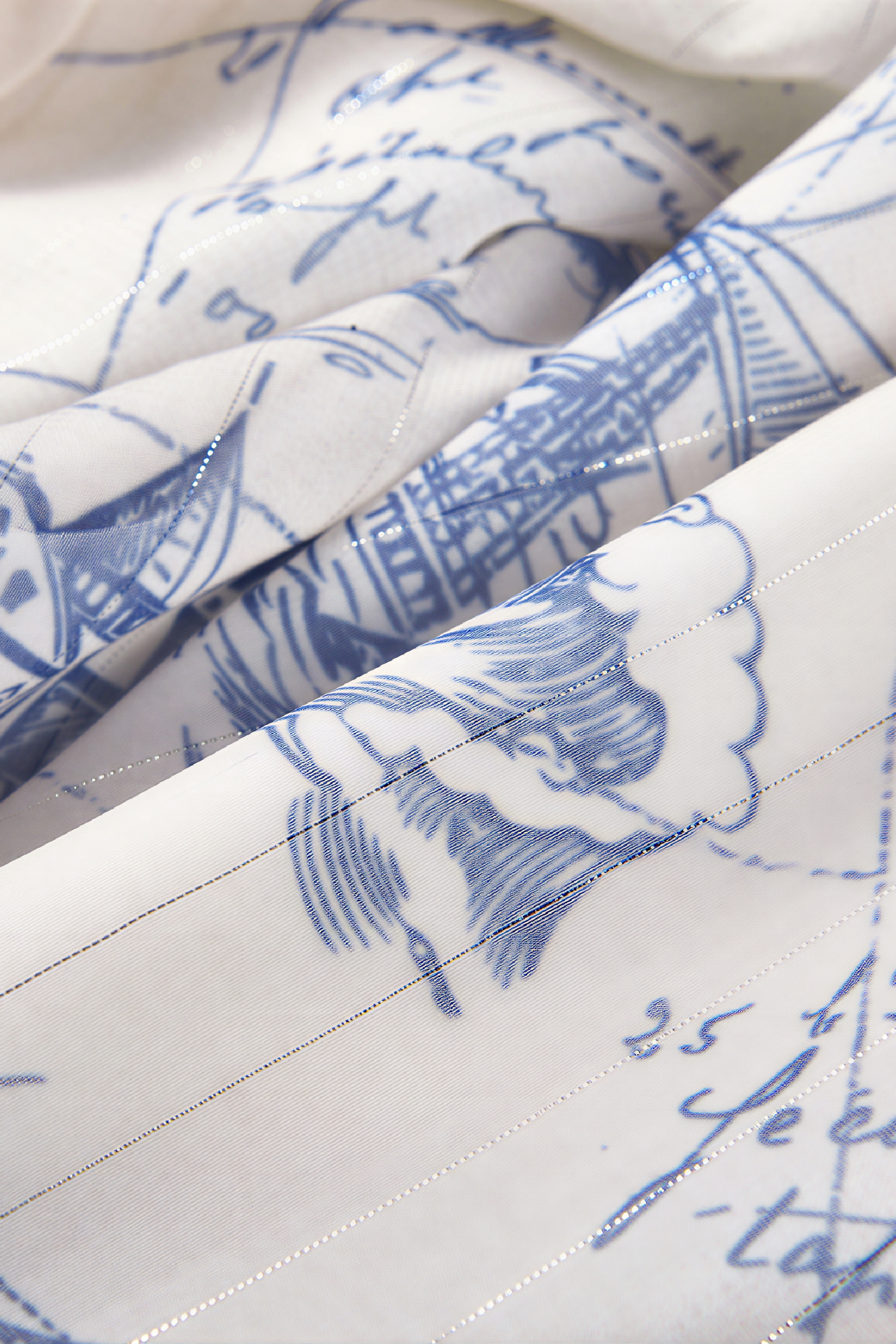 Lightweight Printed V-Neck Chiffon Sun Shirt