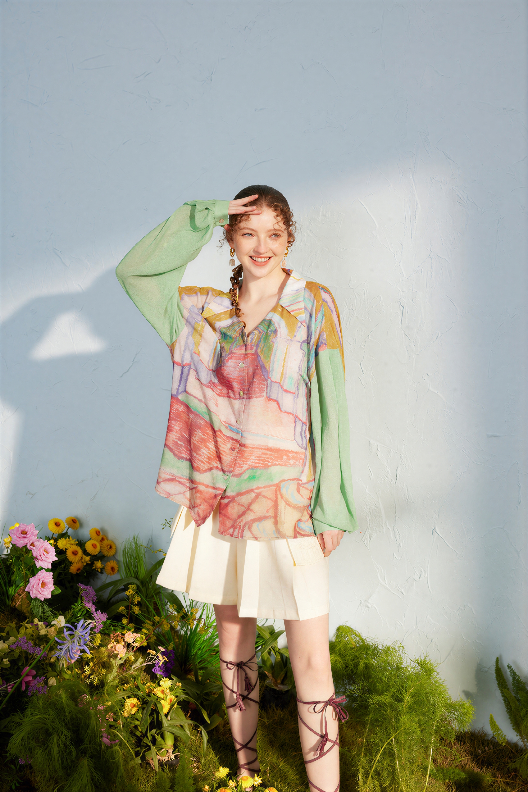 Van Gogh-Inspired Lightweight Long-Sleeve Shirt