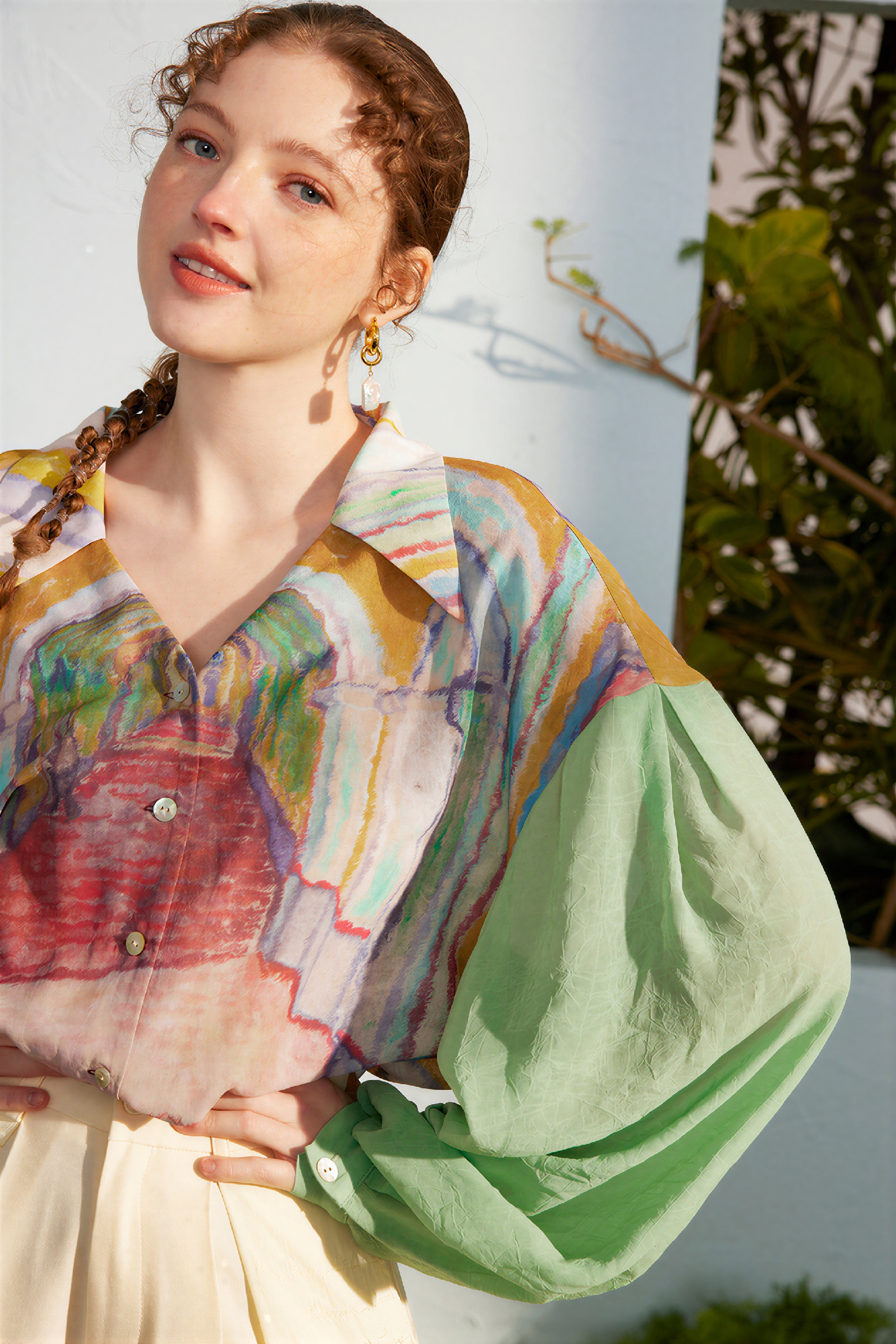 Van Gogh-Inspired Lightweight Long-Sleeve Shirt