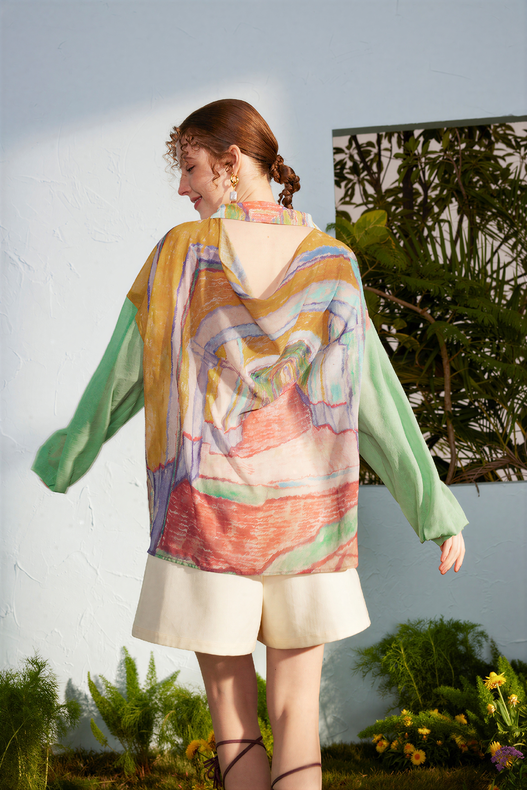 Van Gogh-Inspired Lightweight Long-Sleeve Shirt