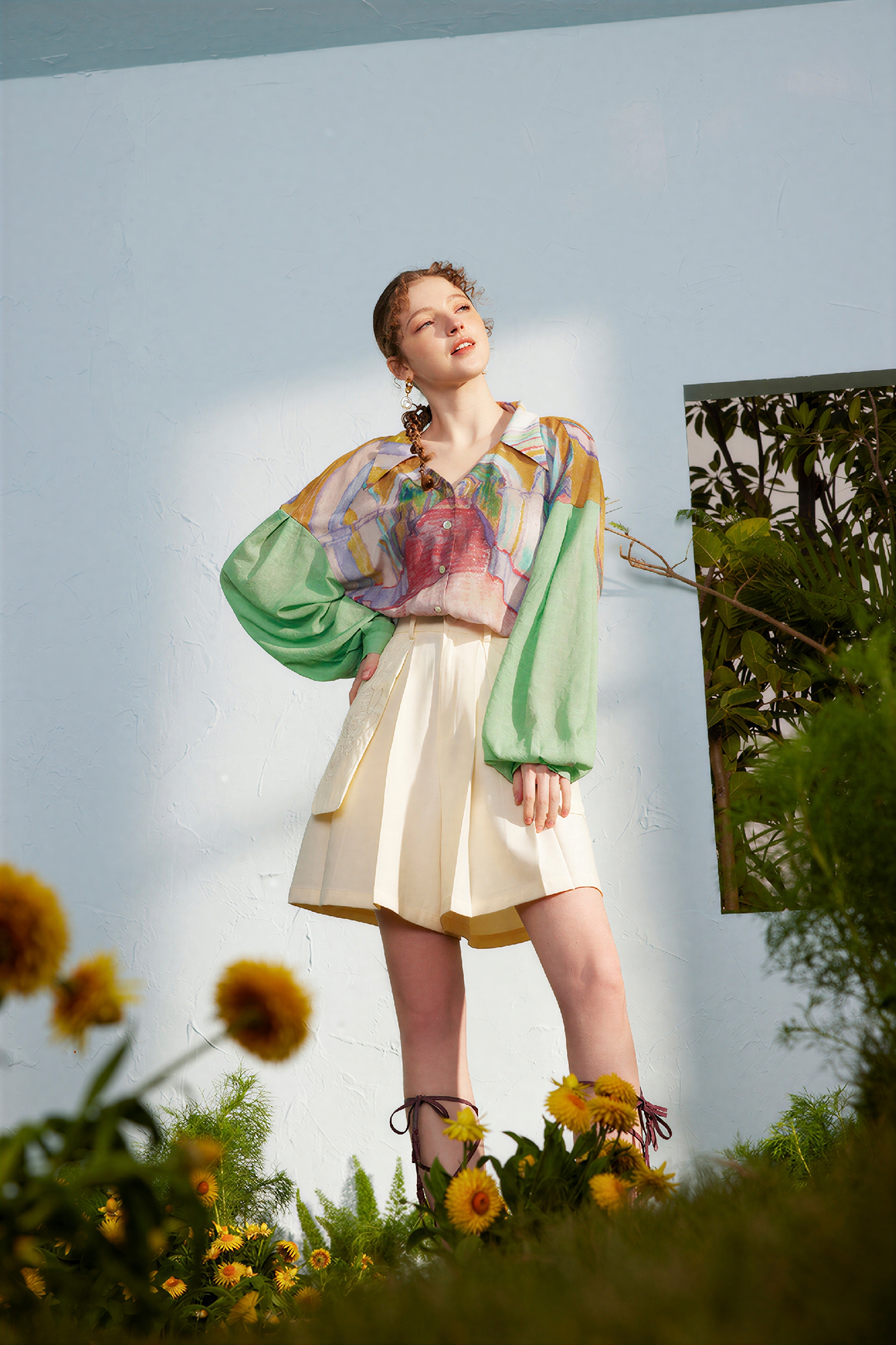 Van Gogh-Inspired Lightweight Long-Sleeve Shirt