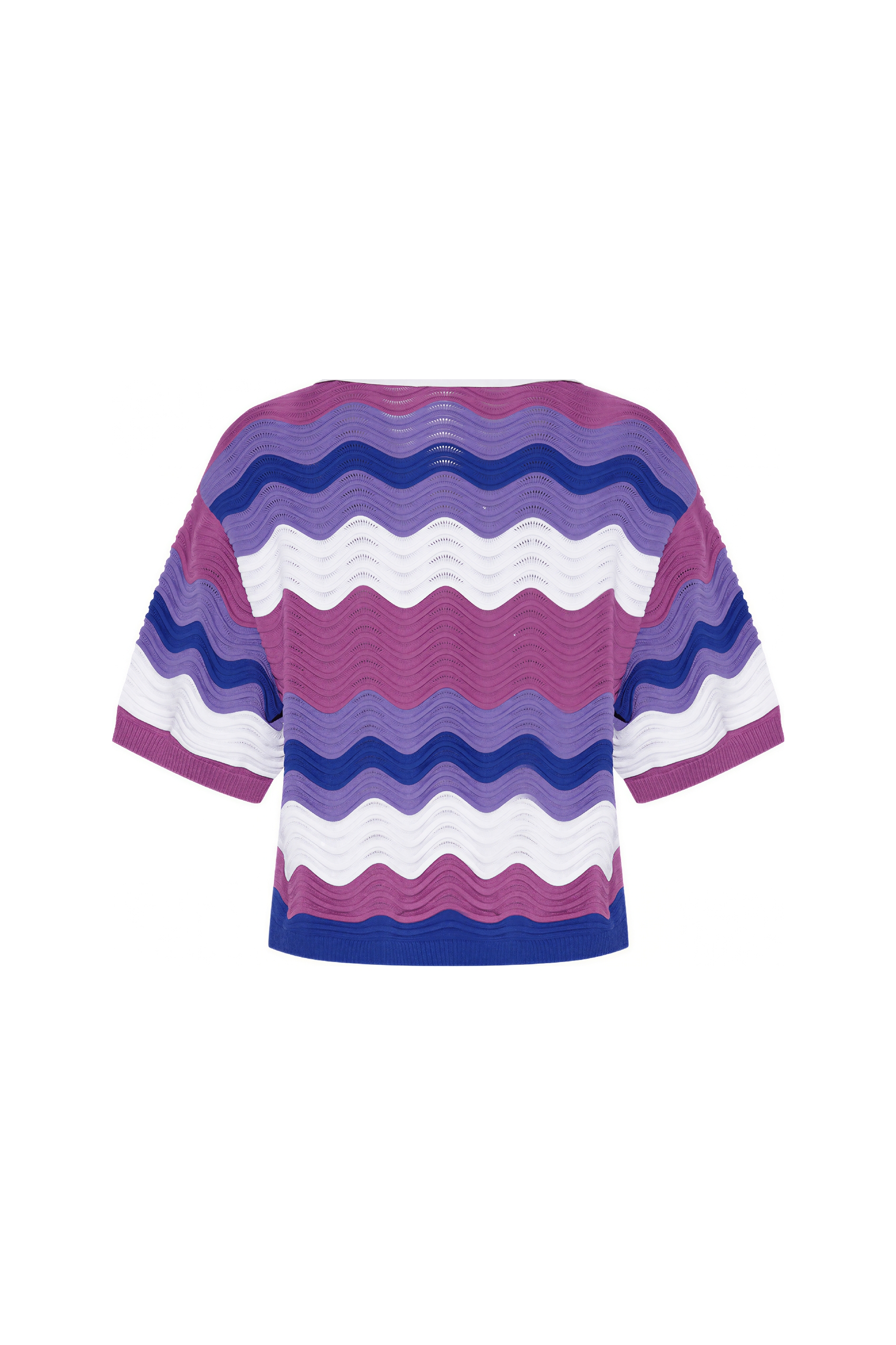 Purple Striped Knit Short-Sleeve Top