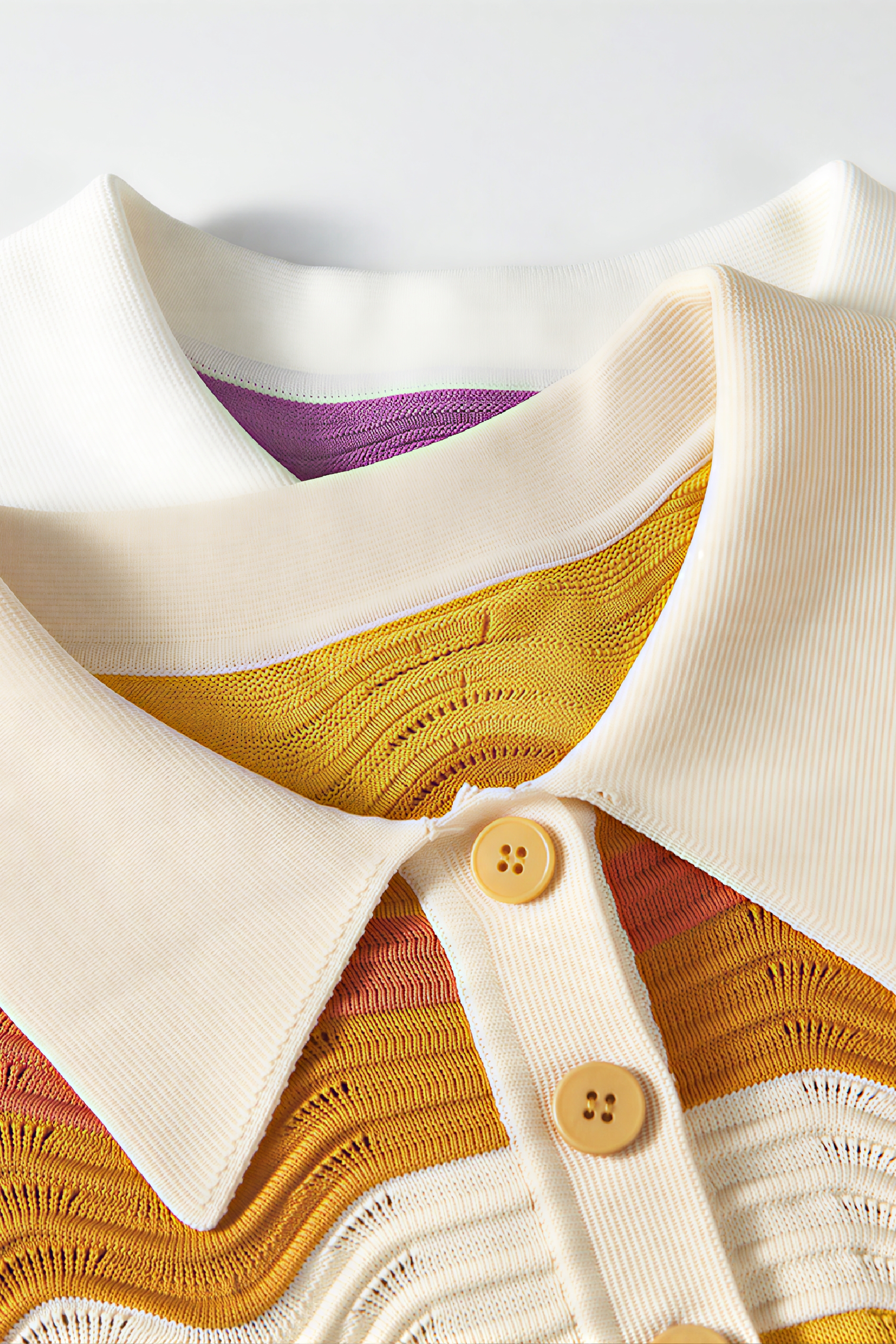 Purple Striped Knit Short-Sleeve Top