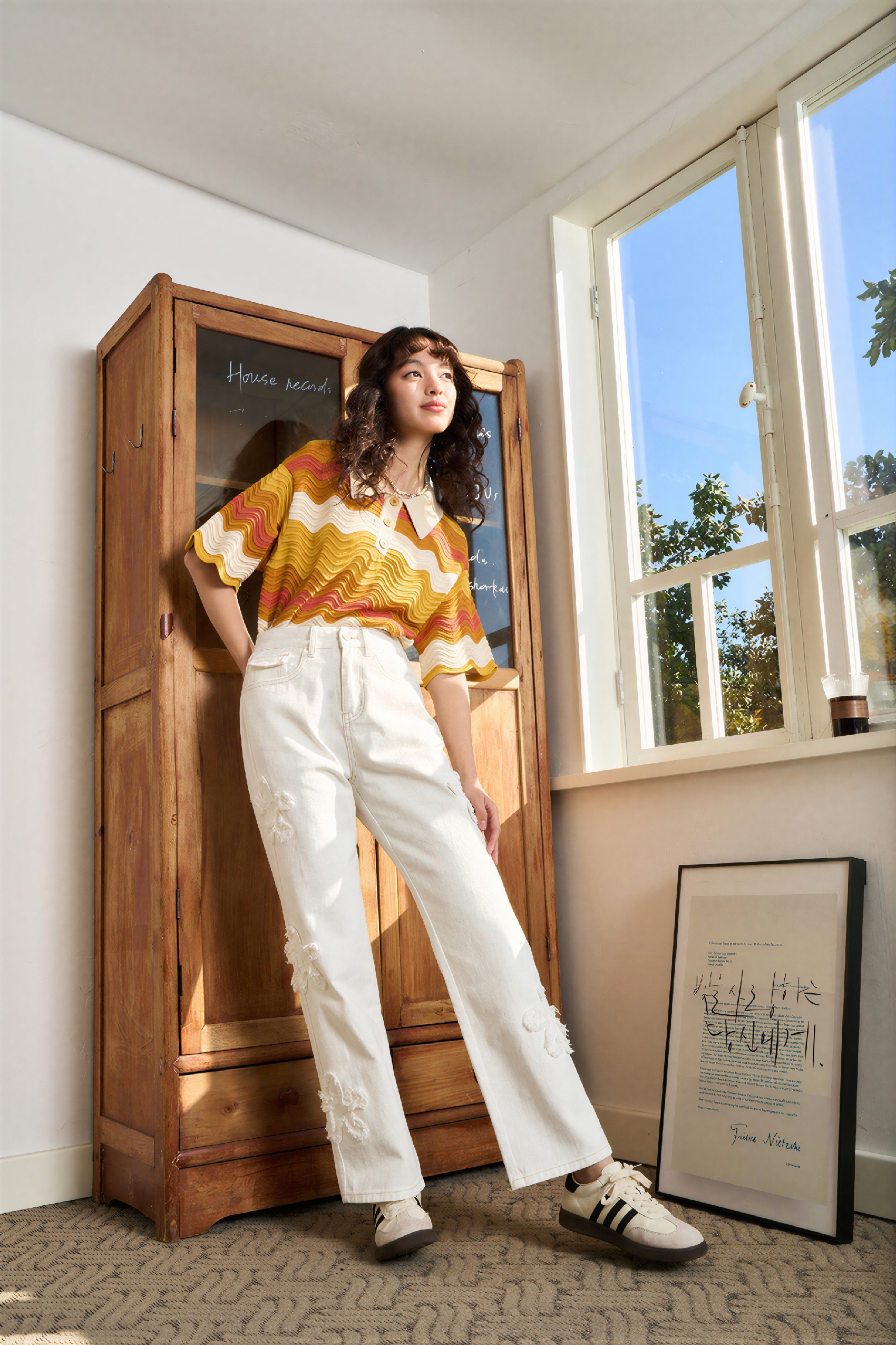 Purple Striped Knit Short-Sleeve Top